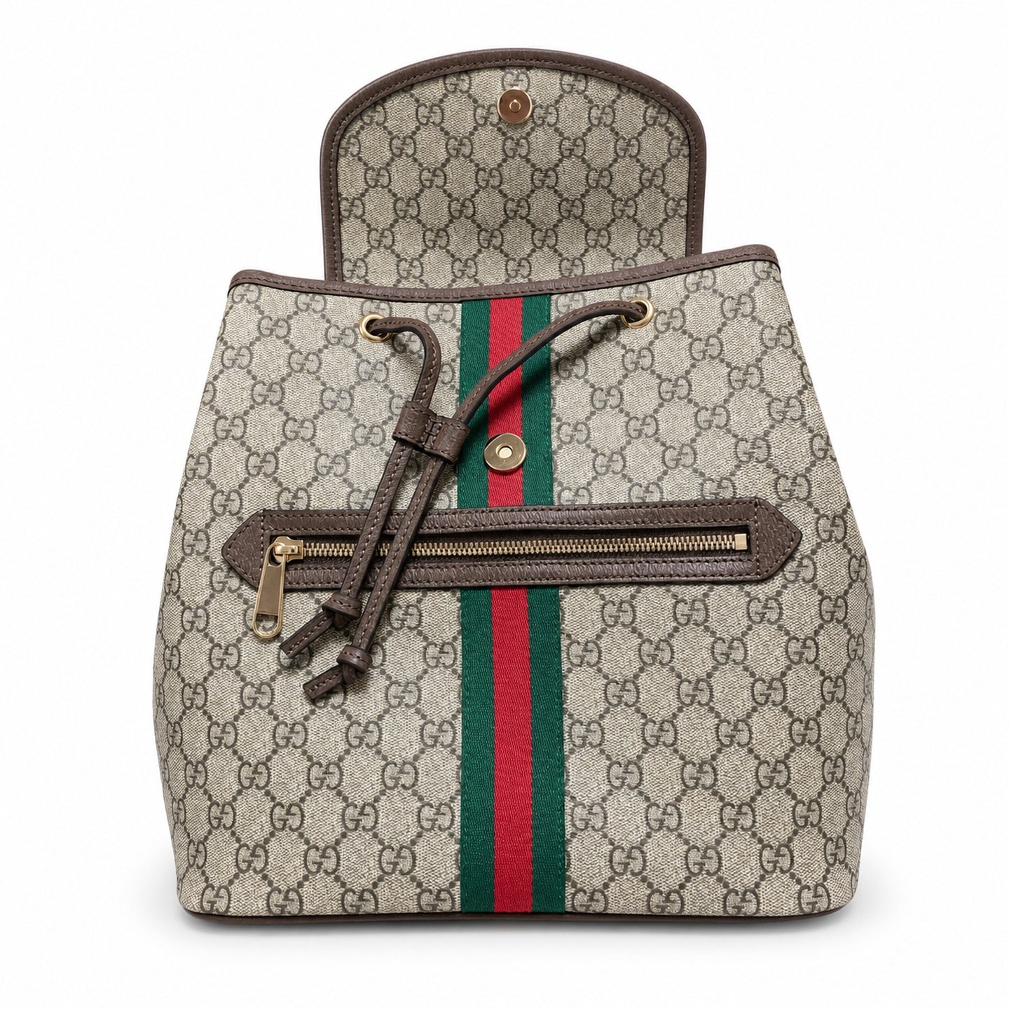 Gucci Ophidia Medium Beige Brown Backpack