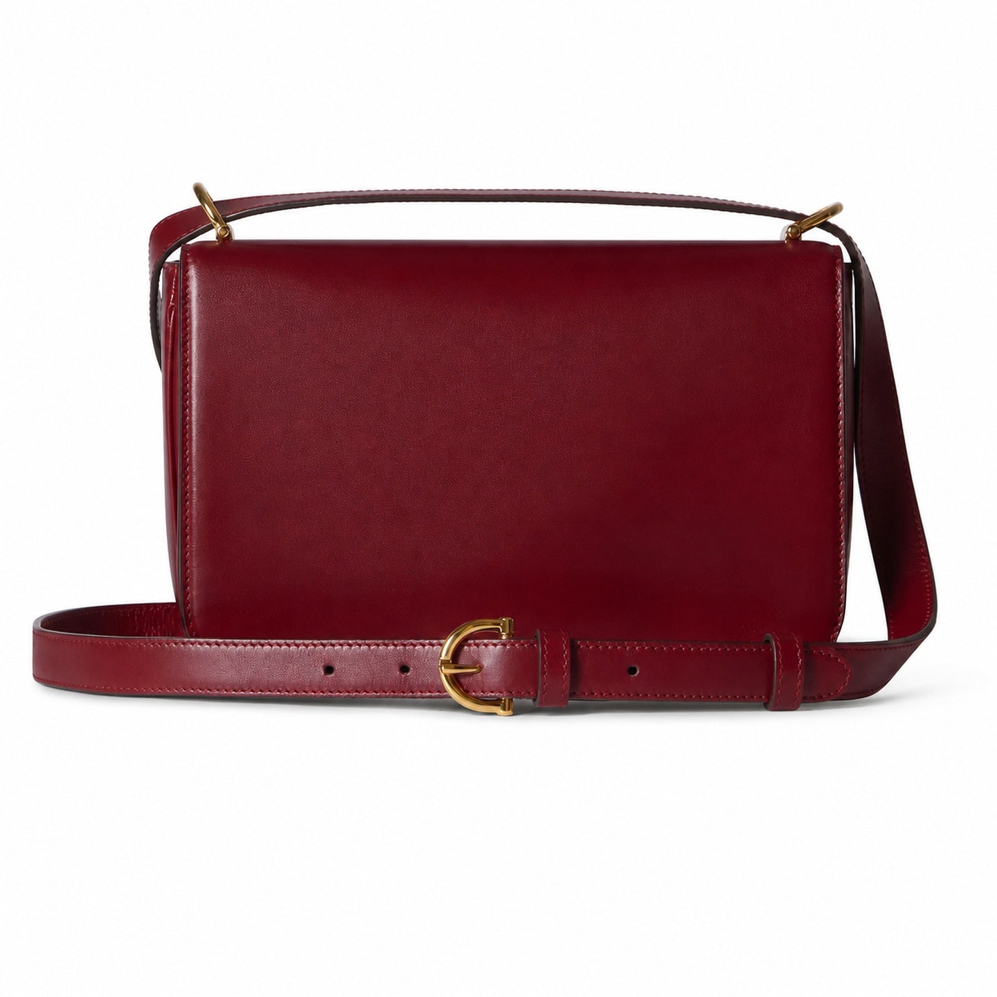 Gucci Horsebit Small Leather Red Gold Shoulder Bag
