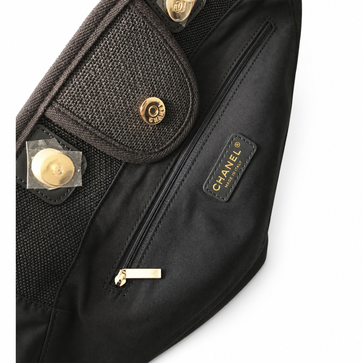 Chanel Deauville Large Embroidered Denim Canvas Bag