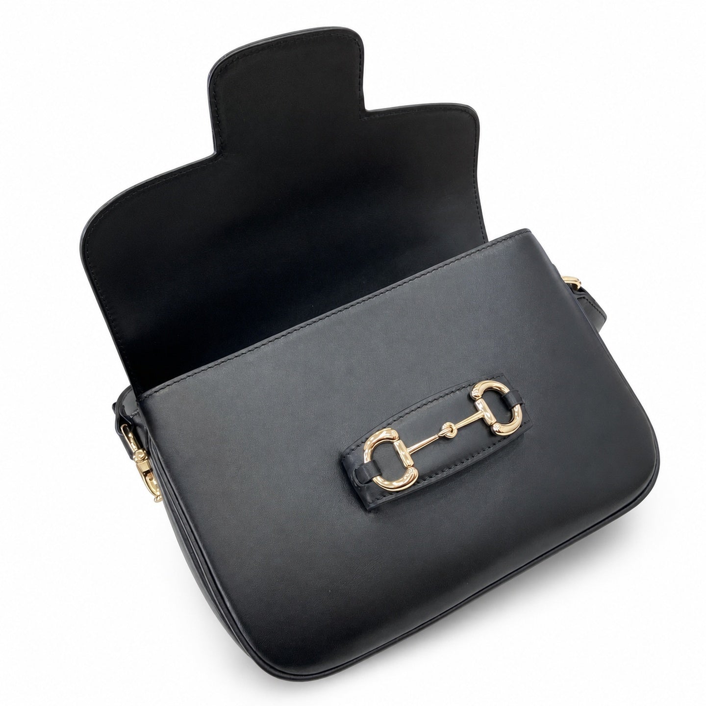 Gucci Horsebit 1955 Small Cotton Leather Black Brown Gold Shoulder Bag