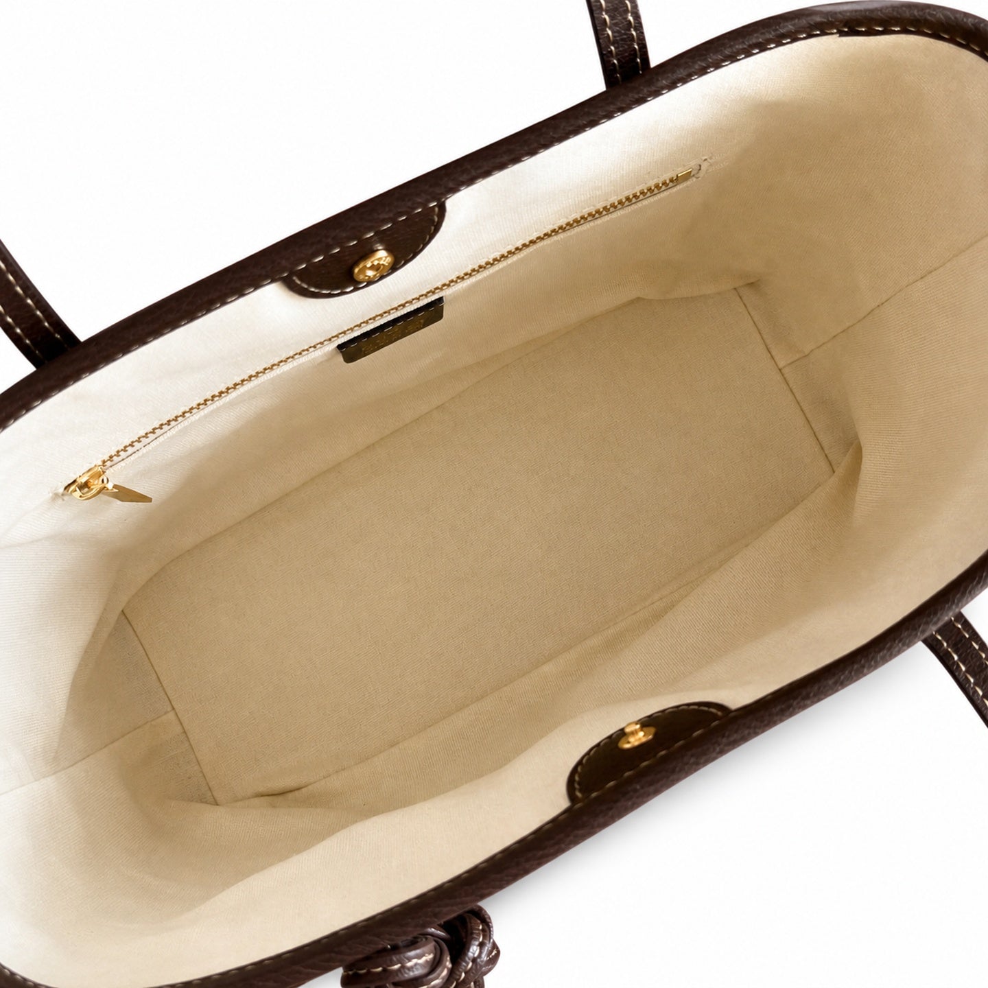Gucci Cotton Canvas Leather Beige Brown Gold Charm