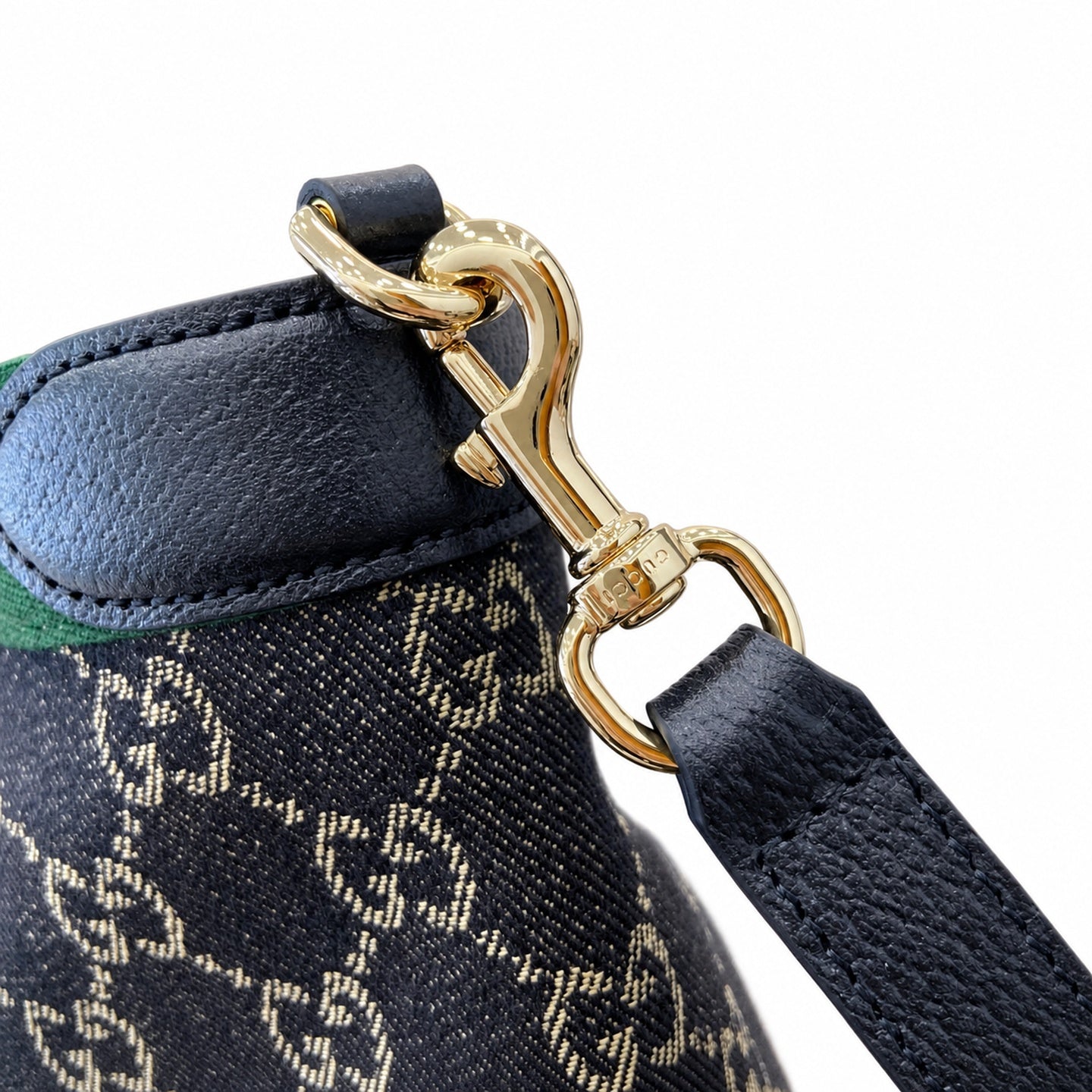 Gucci Giglio Men's Cotton Denim Canvas Leather Black White Brown Red Green Gold Handbag