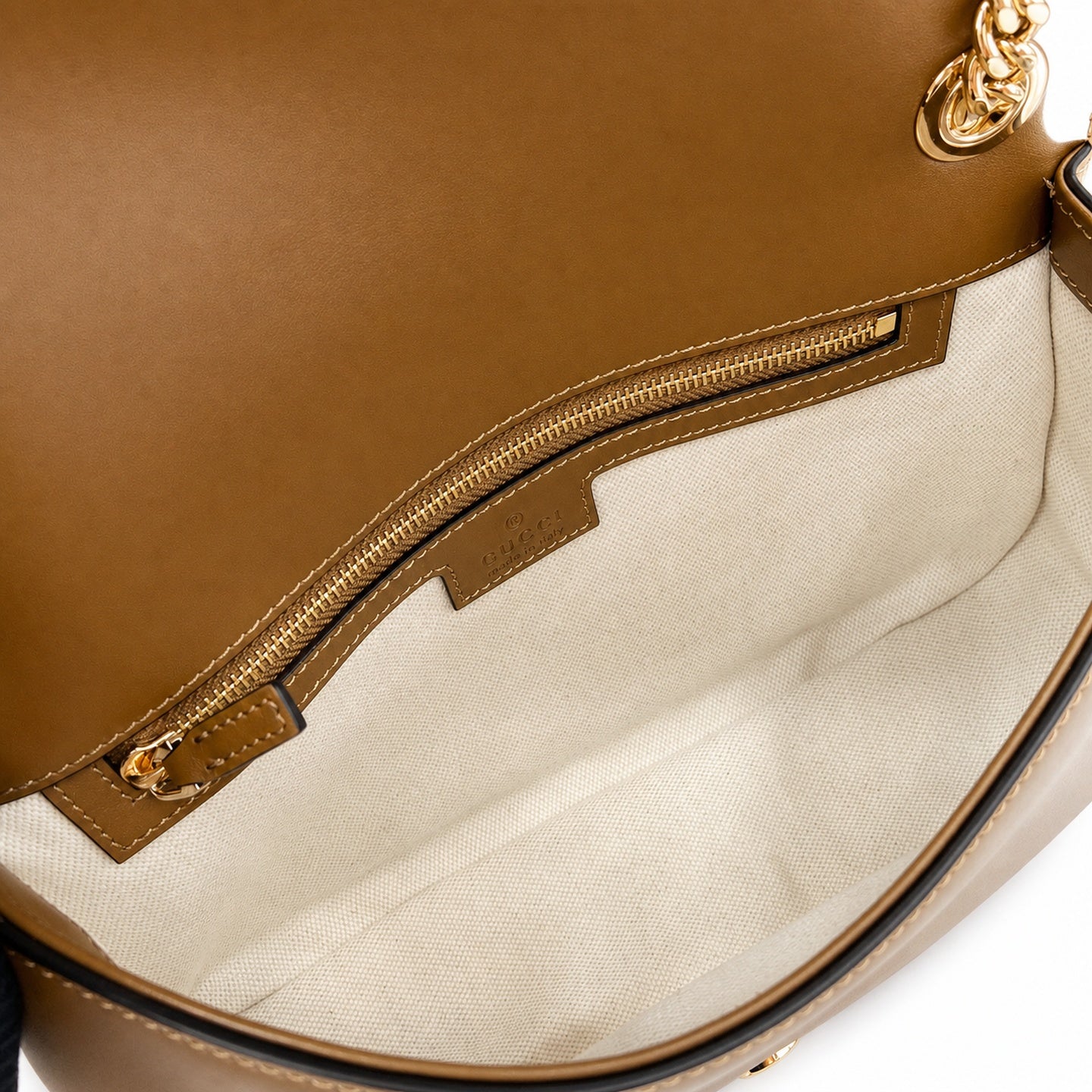 Gucci Blondie Small Leather Brown Gold Shoulder Bag