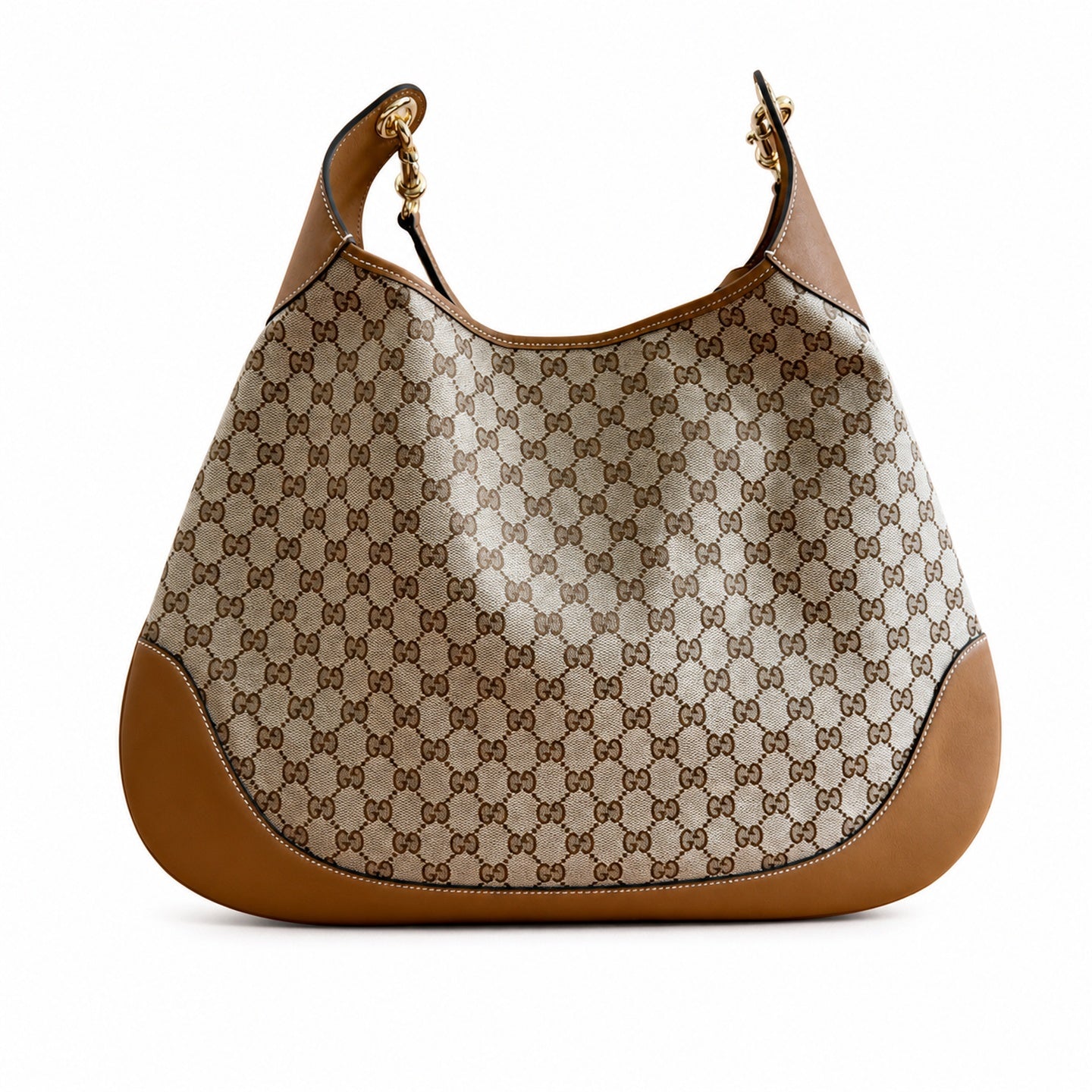 Gucci Medium Canvas Leather Brown Bag
