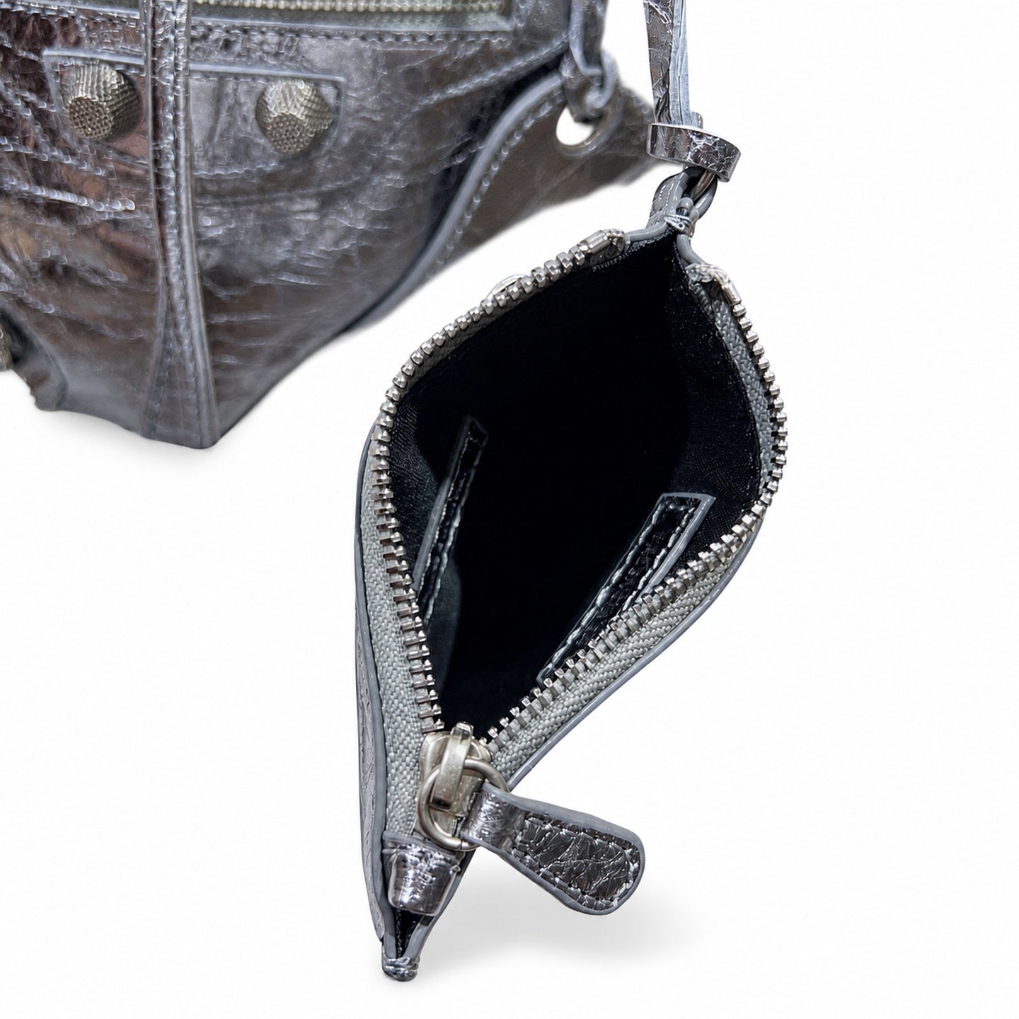 Balenciaga Large Leather Silver Bag