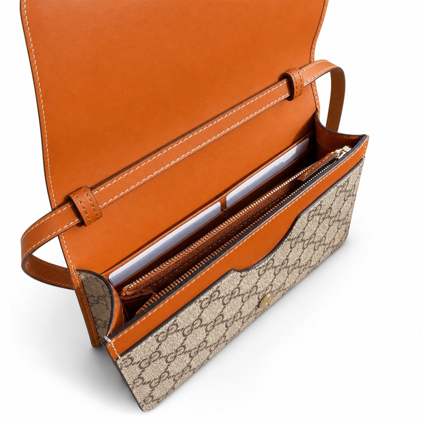 Gucci Mini Canvas Leather Beige Brown Handbag