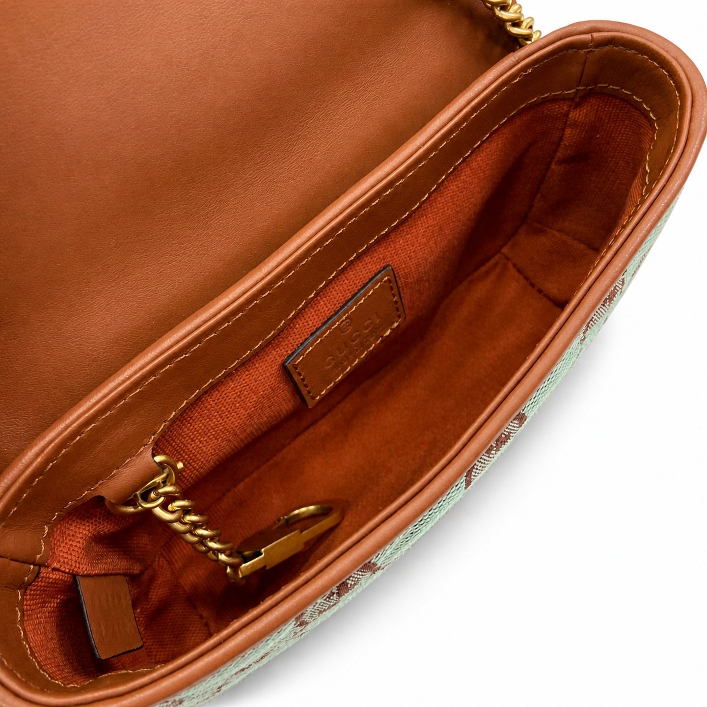 Gucci Mini Cotton Canvas Leather Brown Blue Gold Shoulder Bag