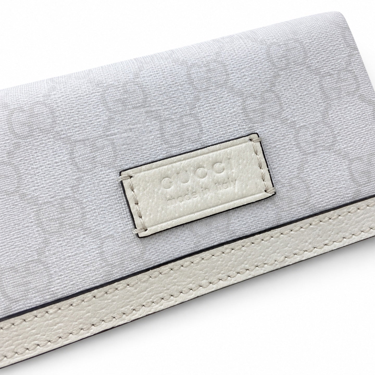 Gucci Supreme Mini Cotton Canvas Leather White Green Crossbody Bag