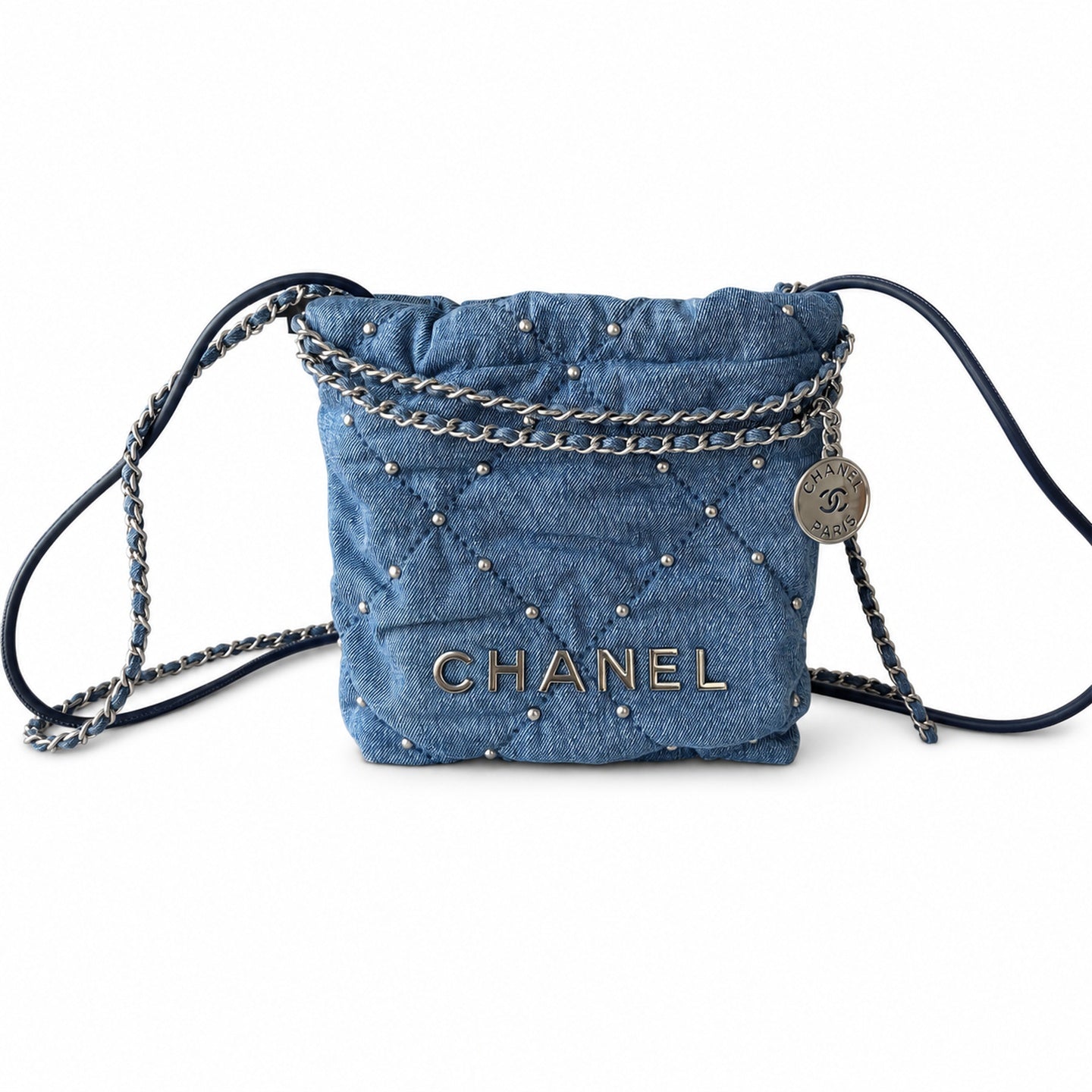 Chanel Mini Denim Blue Silver Bag