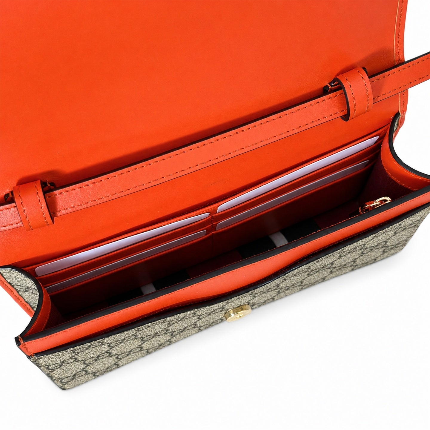 Gucci Small Leather Brown Orange Shoulder Bag