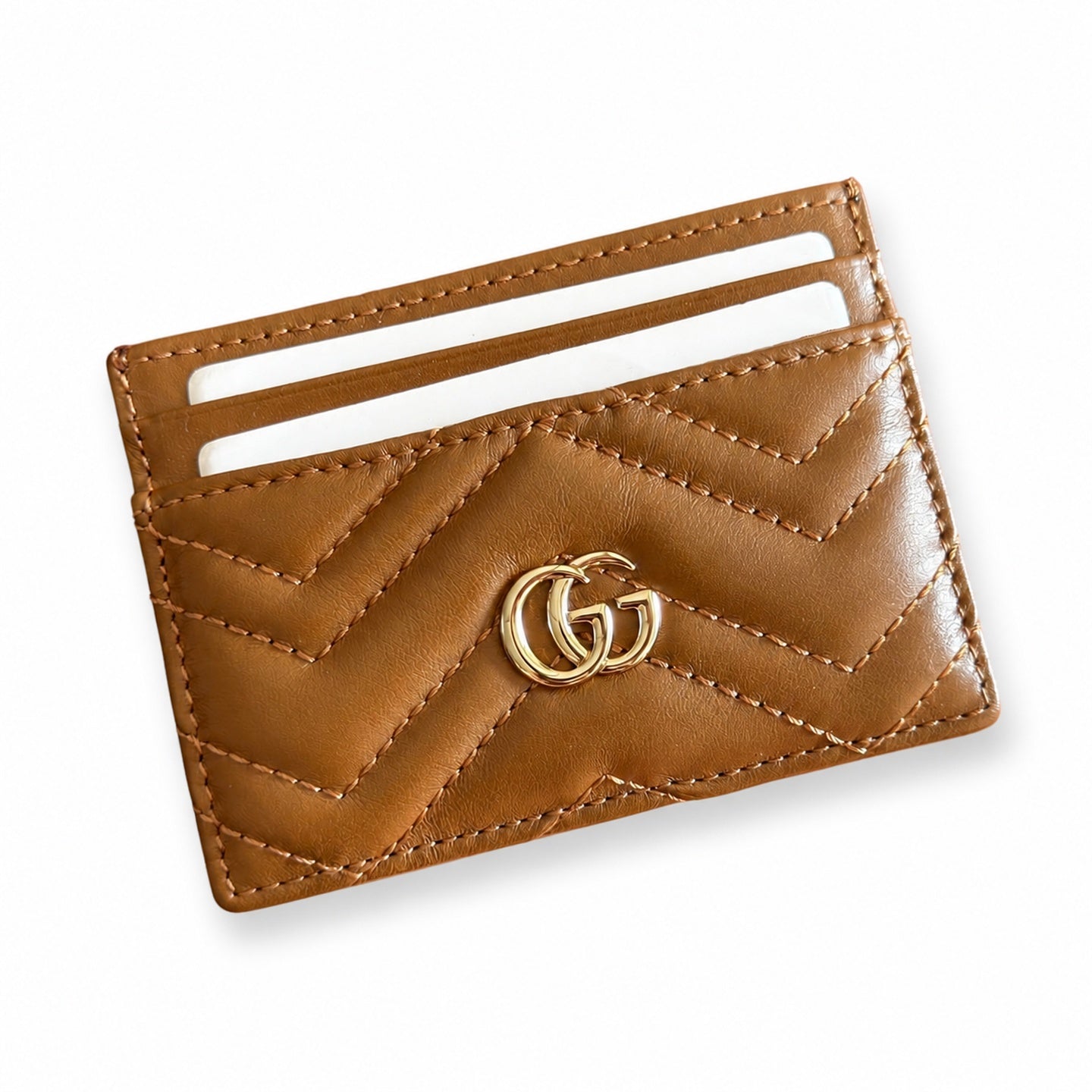 Gucci GG Marmont Small Quilted Matelasse Leather Beige Brown Gold Handbag