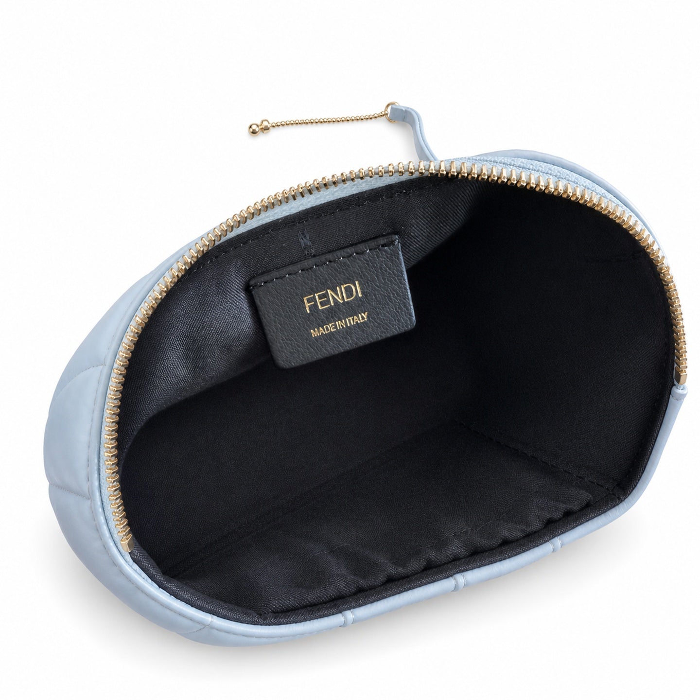 Fendi Mini Leather White Gold Vanity Bag