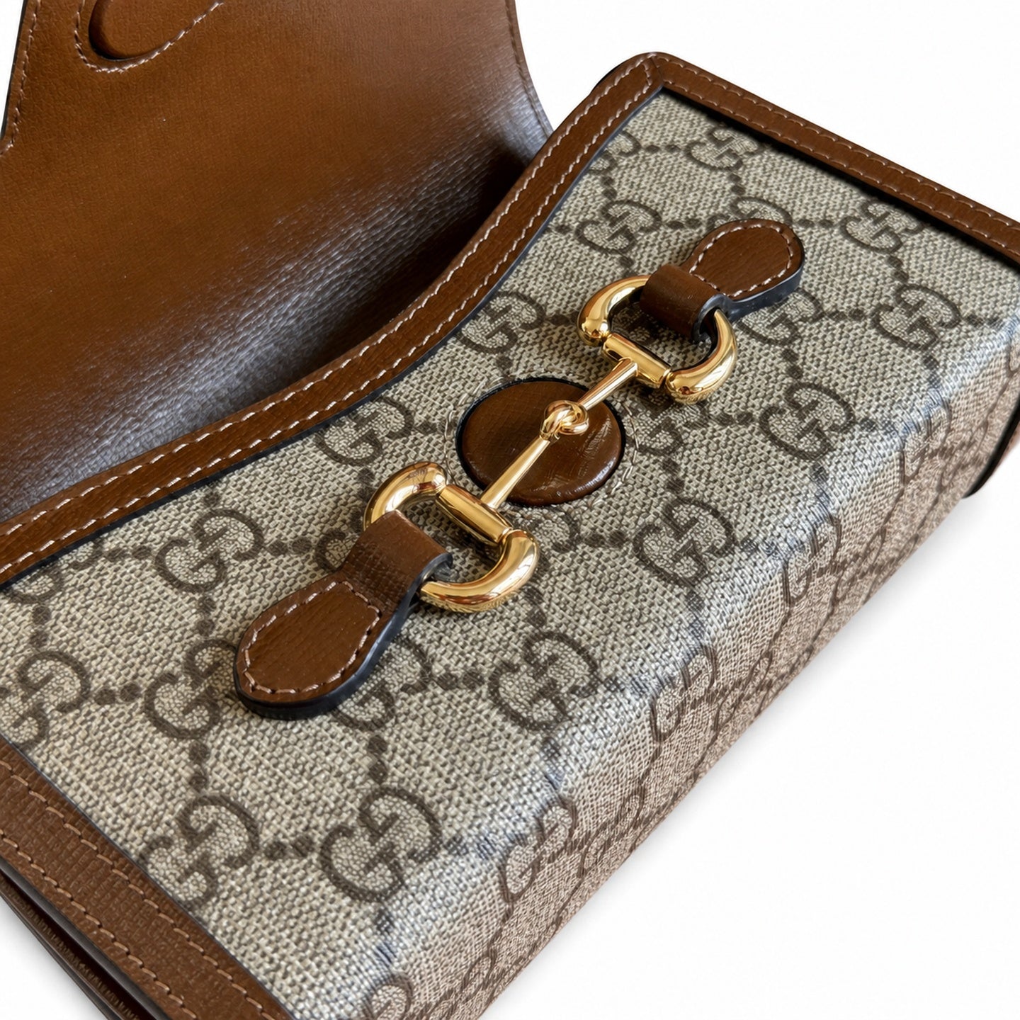 Gucci Horsebit 1955 Mini Cotton Canvas Leather Black Beige Brown Handbag