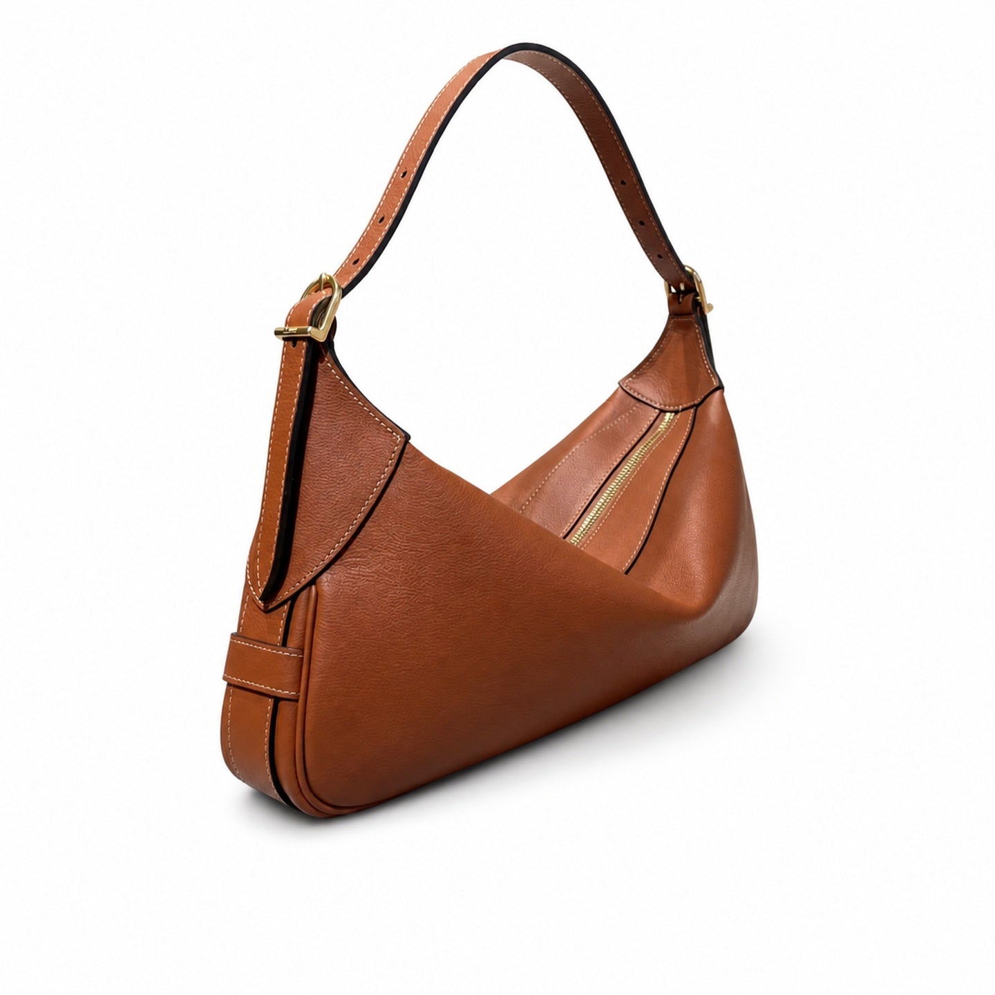 Celine Romy Leather Brown Yellow Gold Bag
