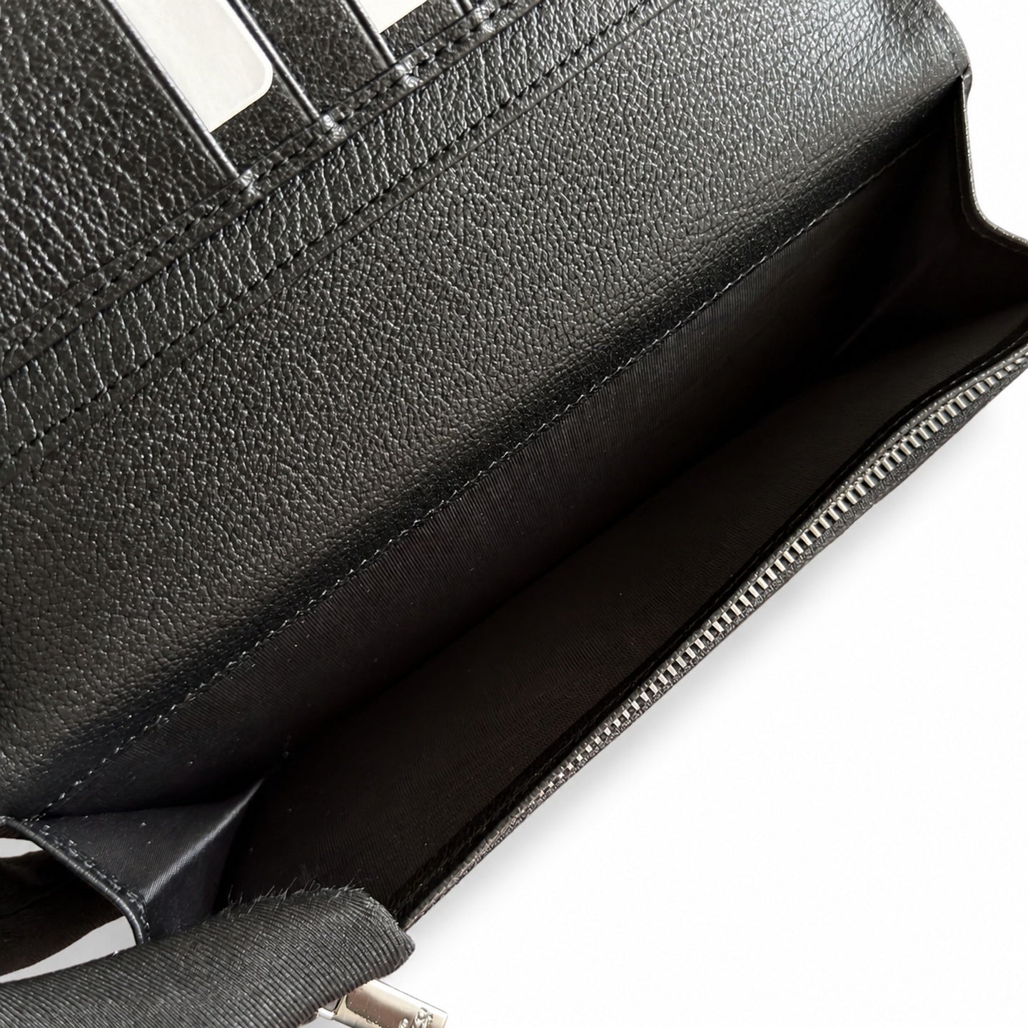 Gucci Canvas Leather Black Silver Bag