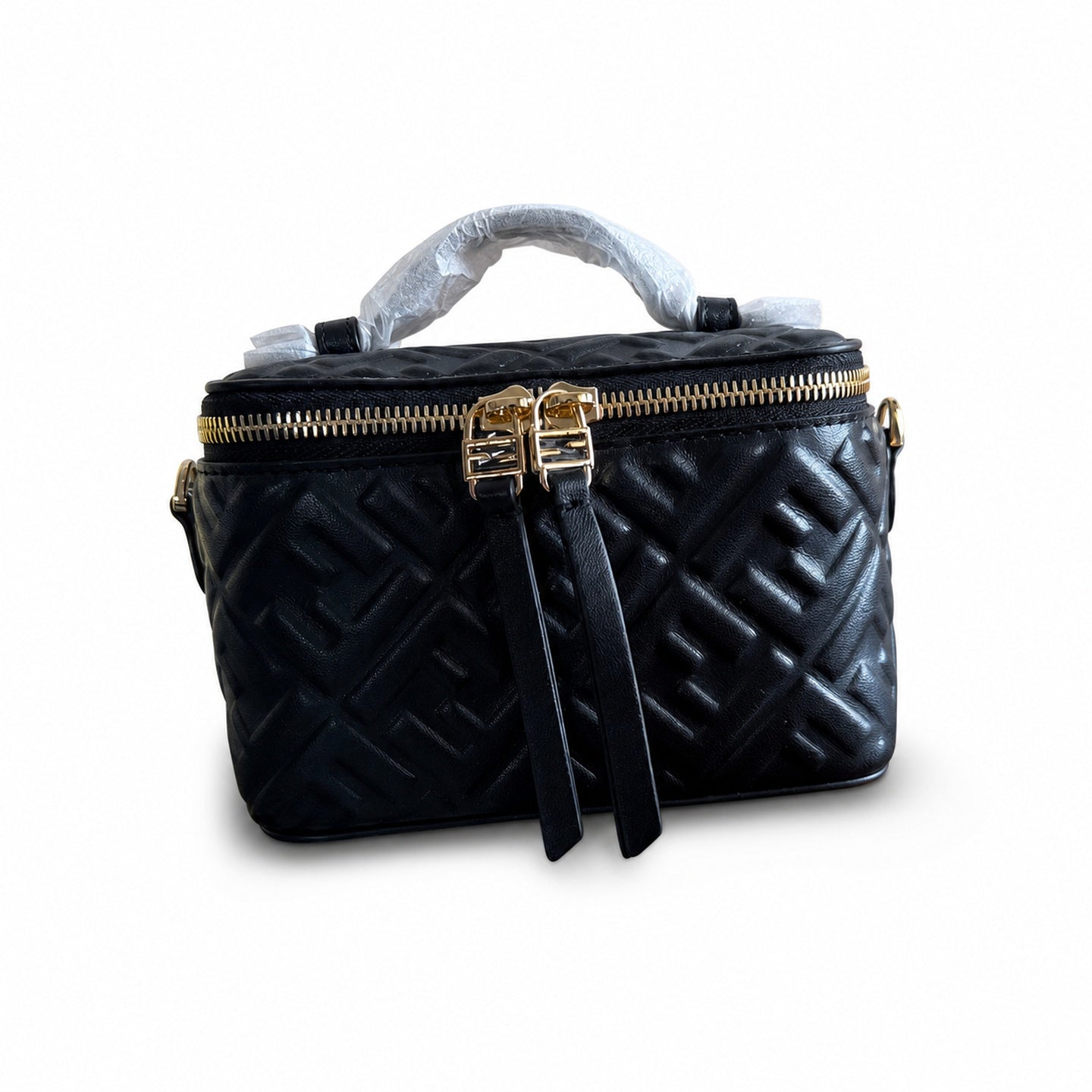 Fendi Mini Leather Black Gold Vanity Bag