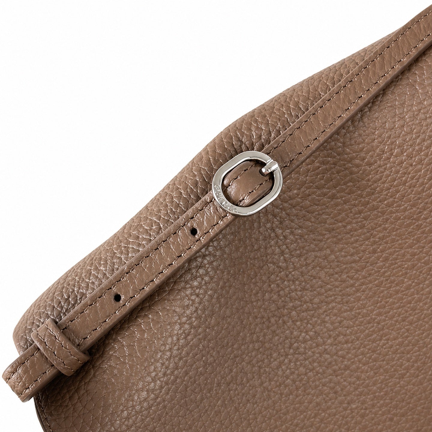 Chanel Large Leather Gray Silver Bag