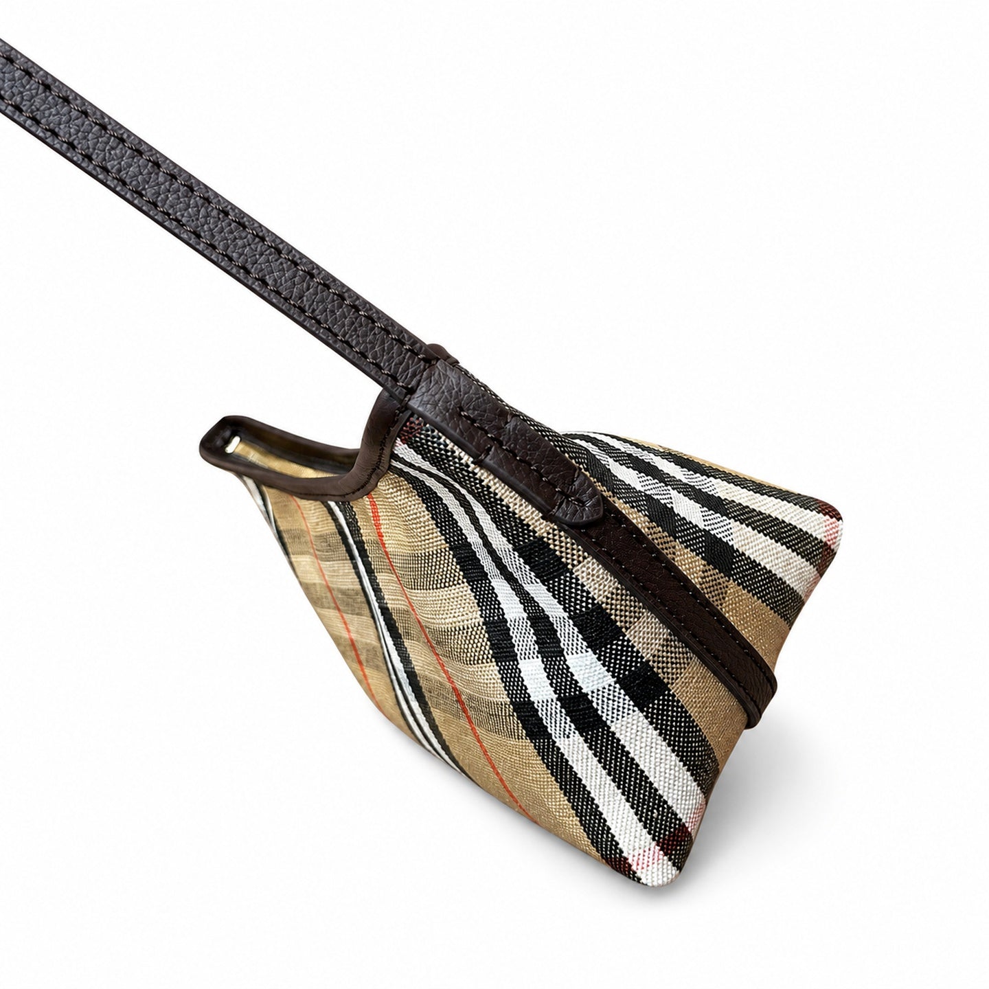Burberry Cotton Jacquard Leather Shoulder Bag