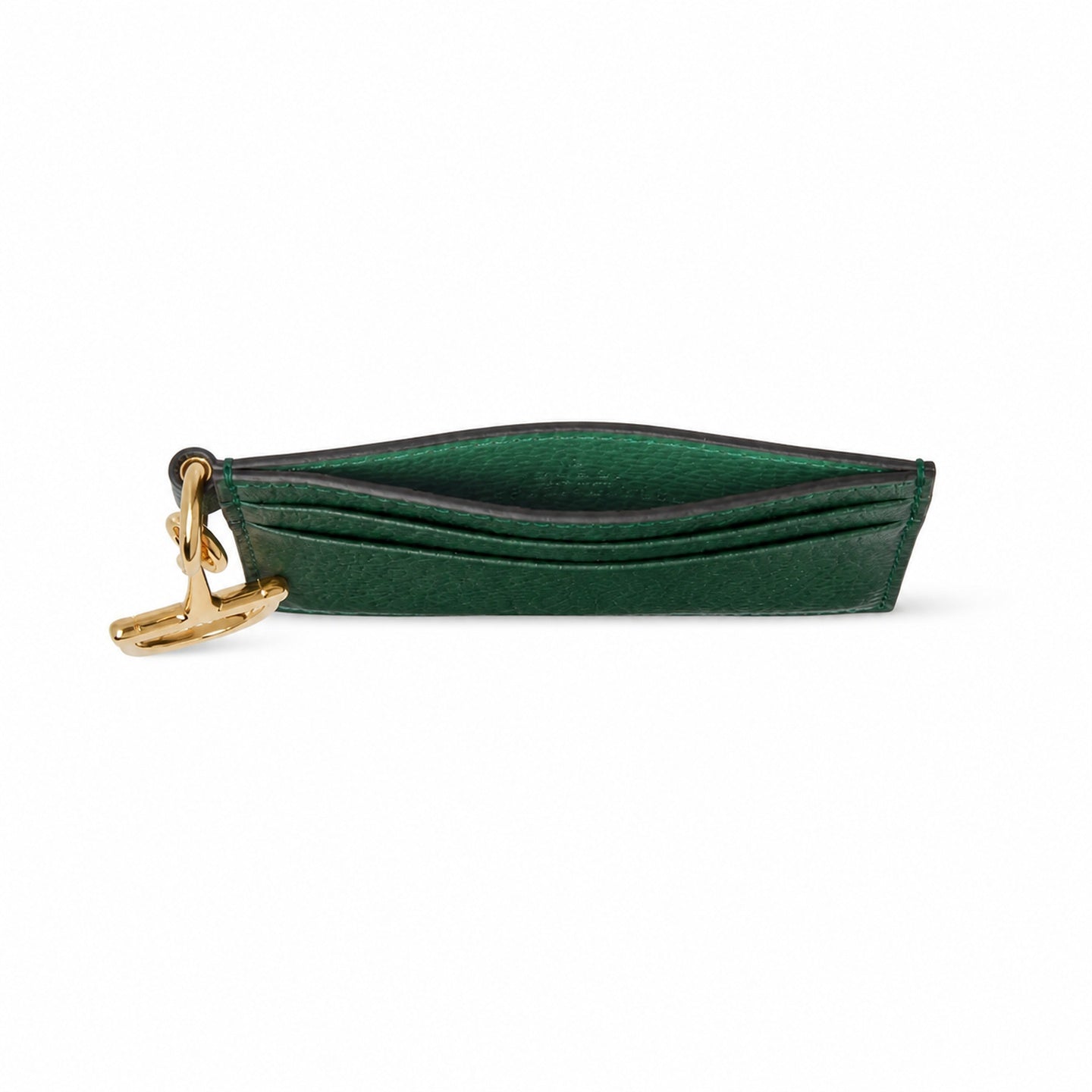 Gucci Horsebit Cotton Leather Green Gold Card Holder