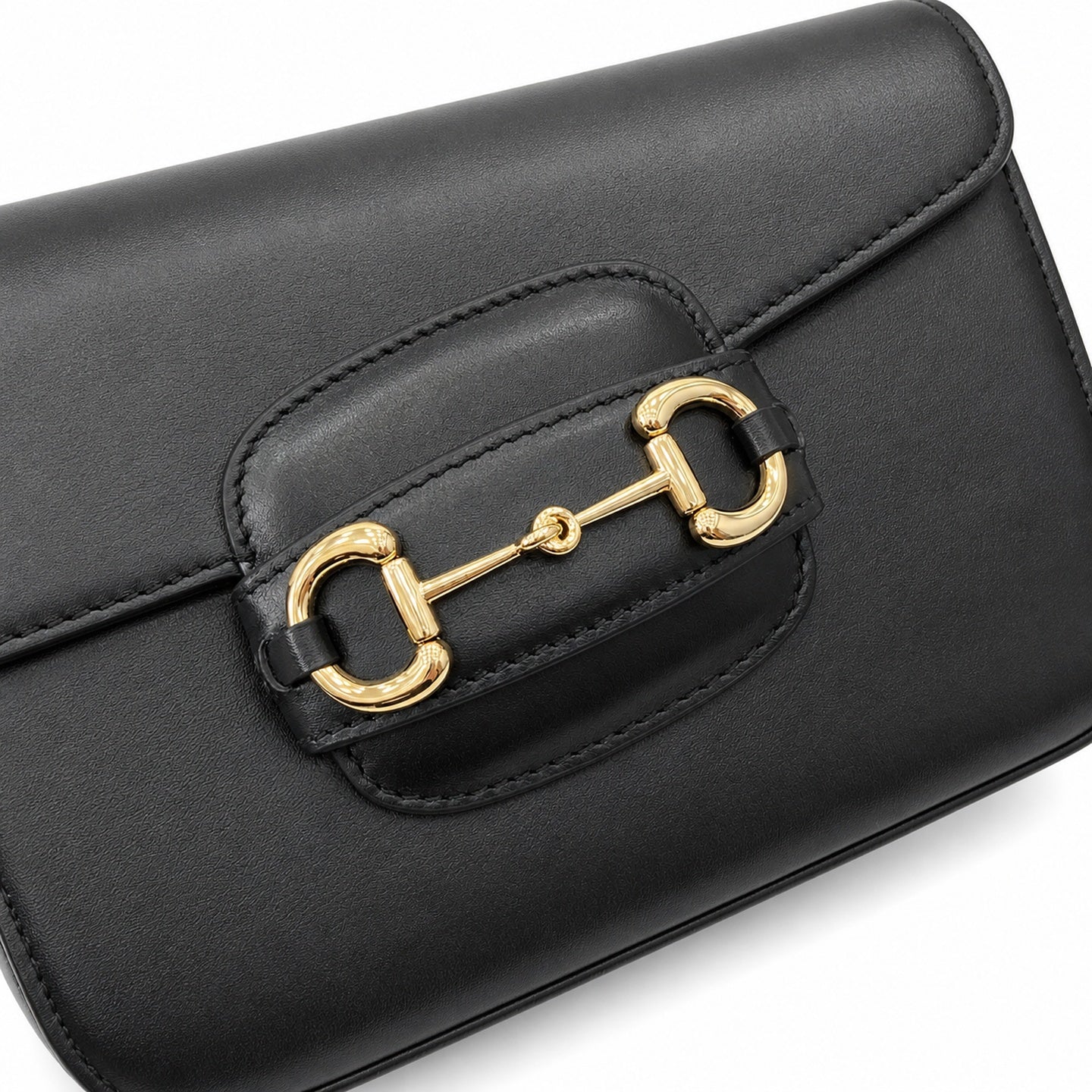 Gucci Horsebit 1955 Small Cotton Leather Black Brown Gold Shoulder Bag