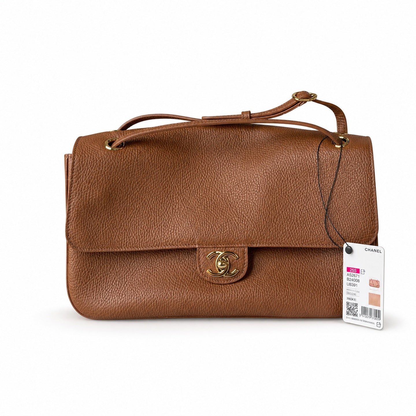 Chanel Small Leather Brown Gold Bag
