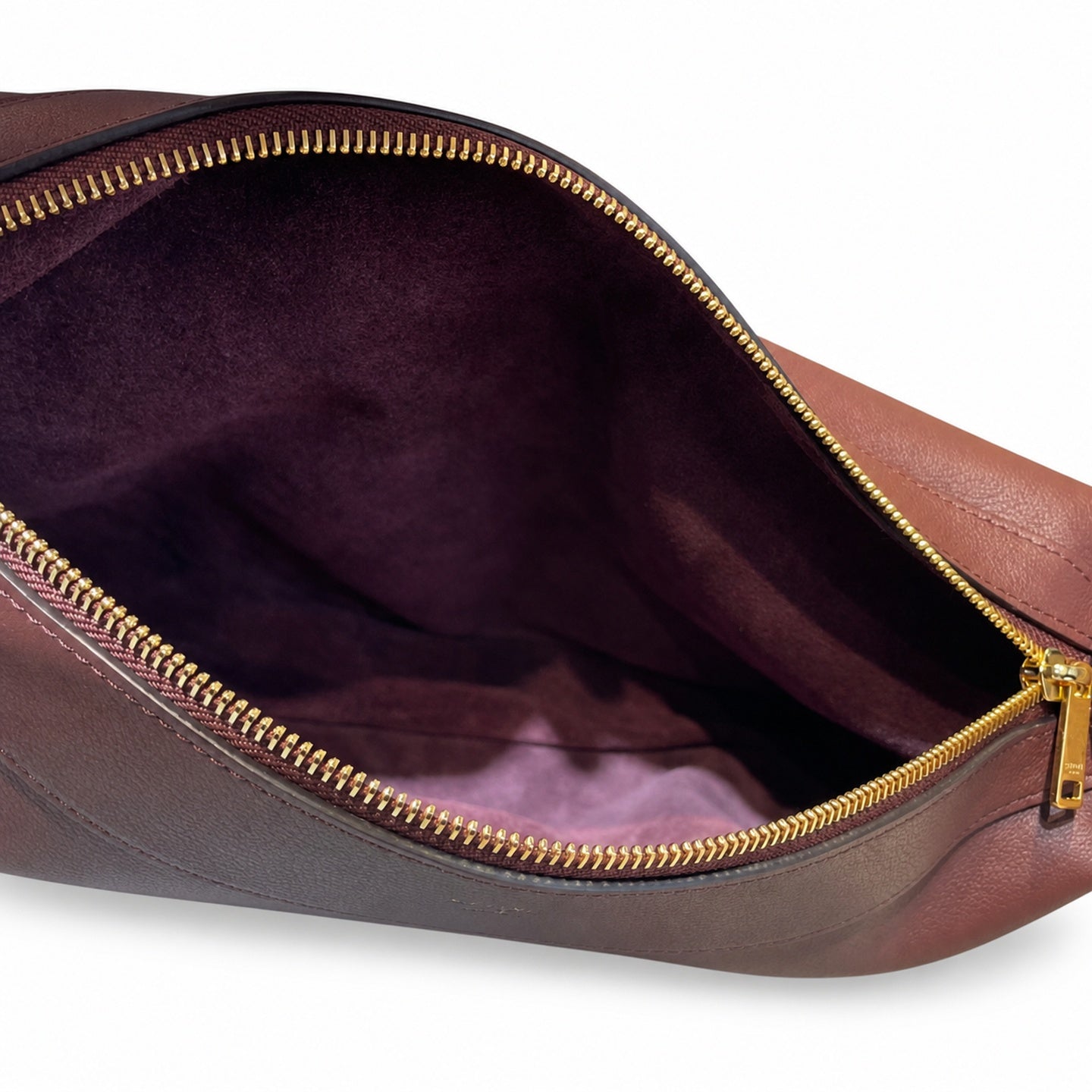 Celine Romy Leather Gold Burgundy Bag