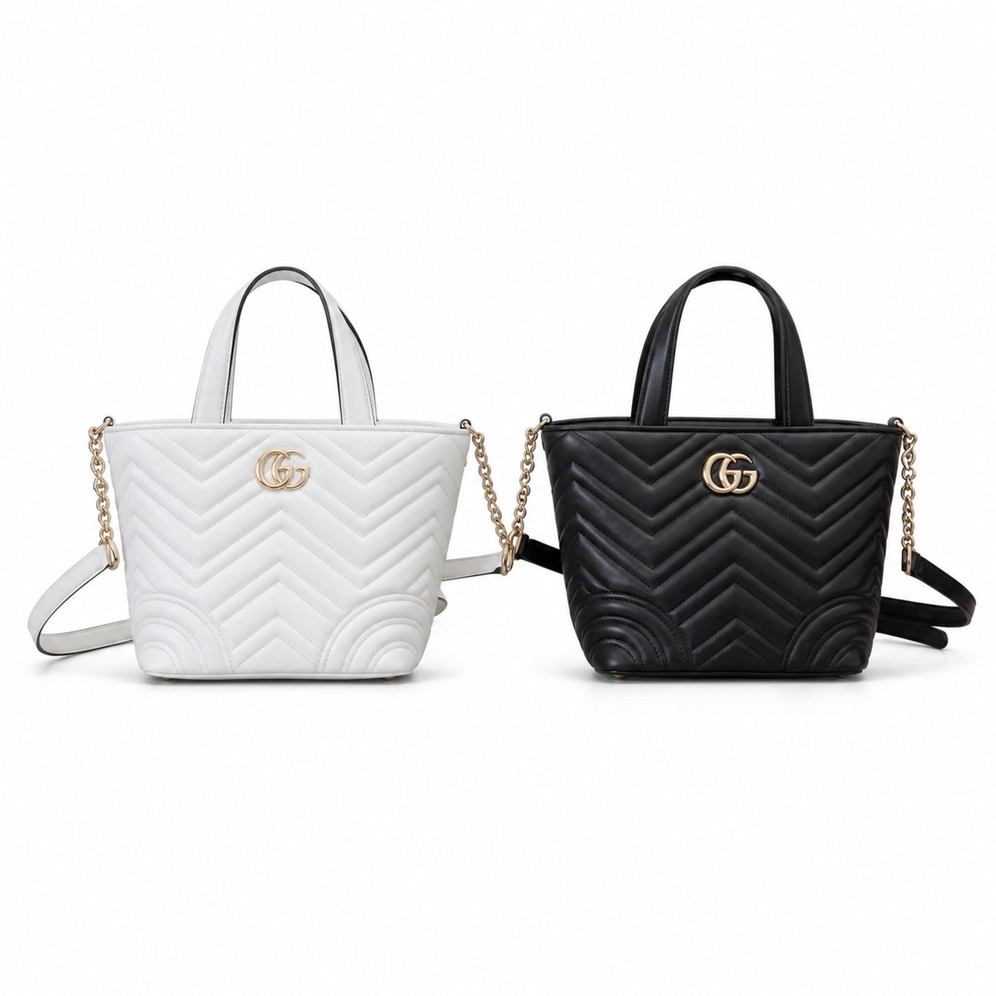 Gucci Mini Leather Black White Tote Bag