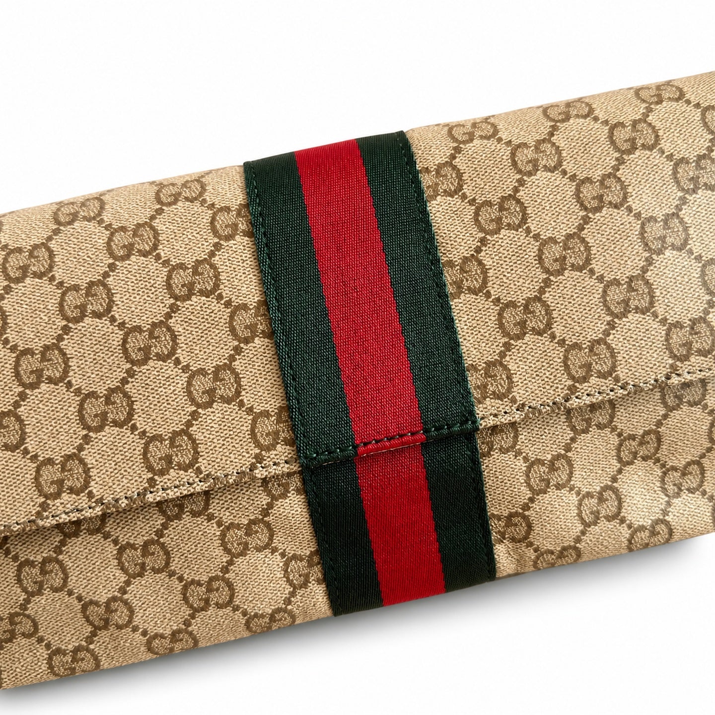 Gucci Denim Nylon Leather Brown Blue Shoulder Bag