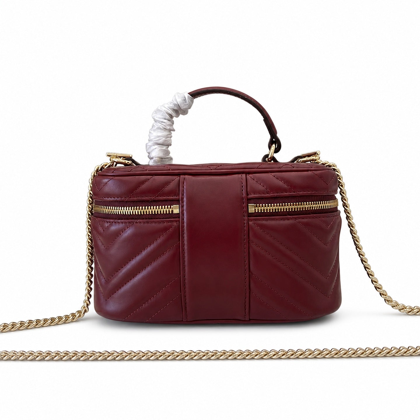 Gucci GG Marmont Quilted Leather Red Gold Bag