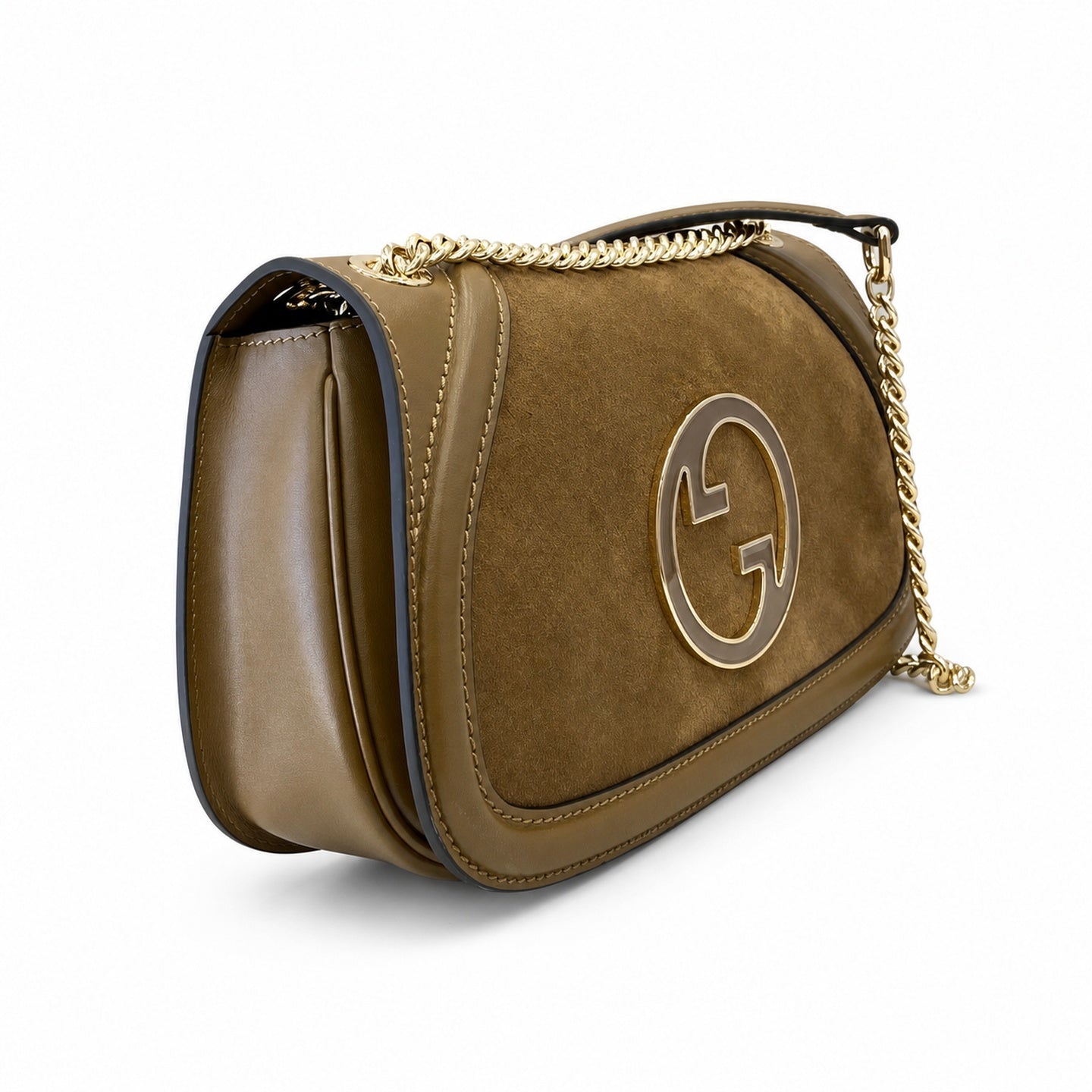 Gucci Blondie Small Leather Brown Gold Shoulder Bag