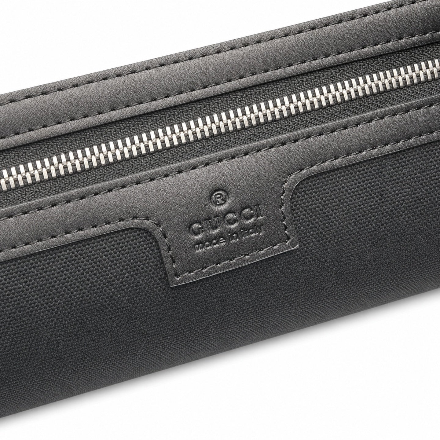 Gucci Cotton Leather Black Gray Briefcase