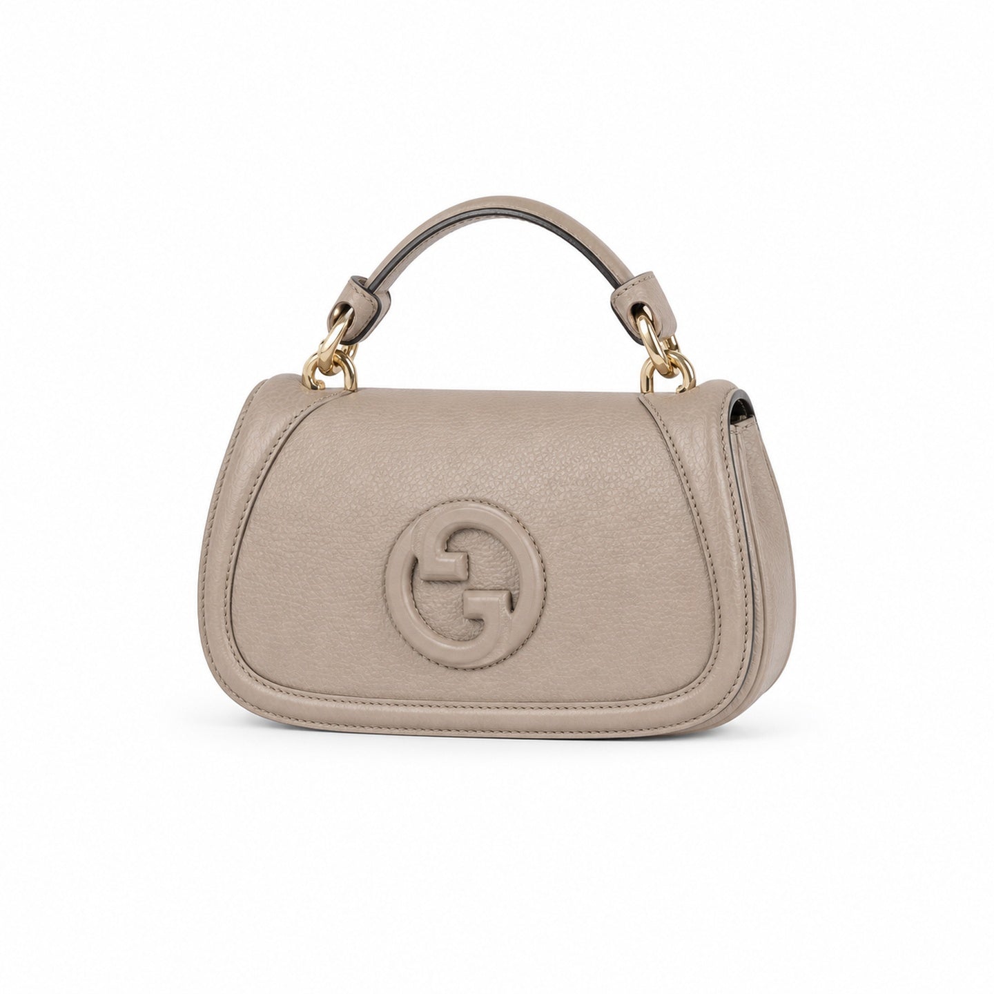 Gucci Blondie Cotton Leather Brown Gold Handbag