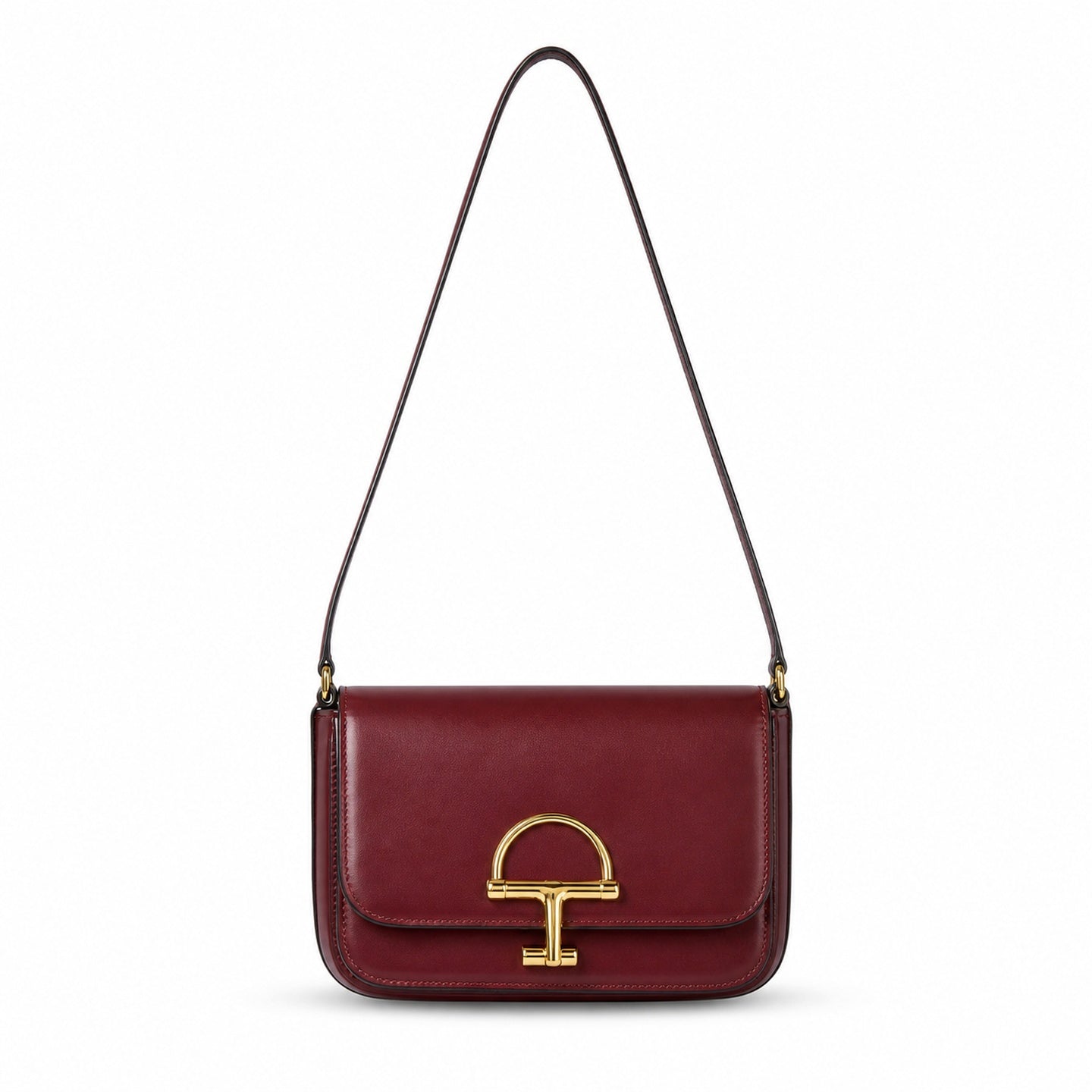 Gucci Horsebit Small Leather Red Gold Shoulder Bag