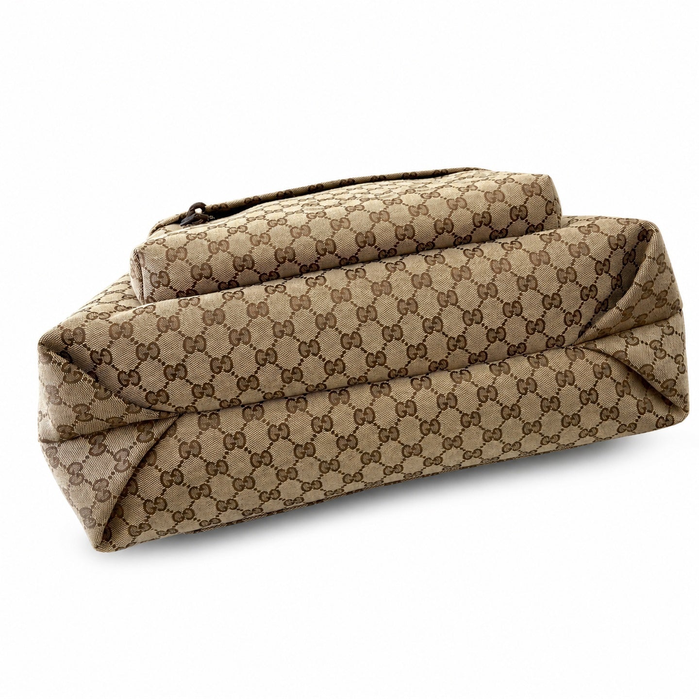 Gucci Men's Large Canvas Nylon Beige Brown Tote Bag