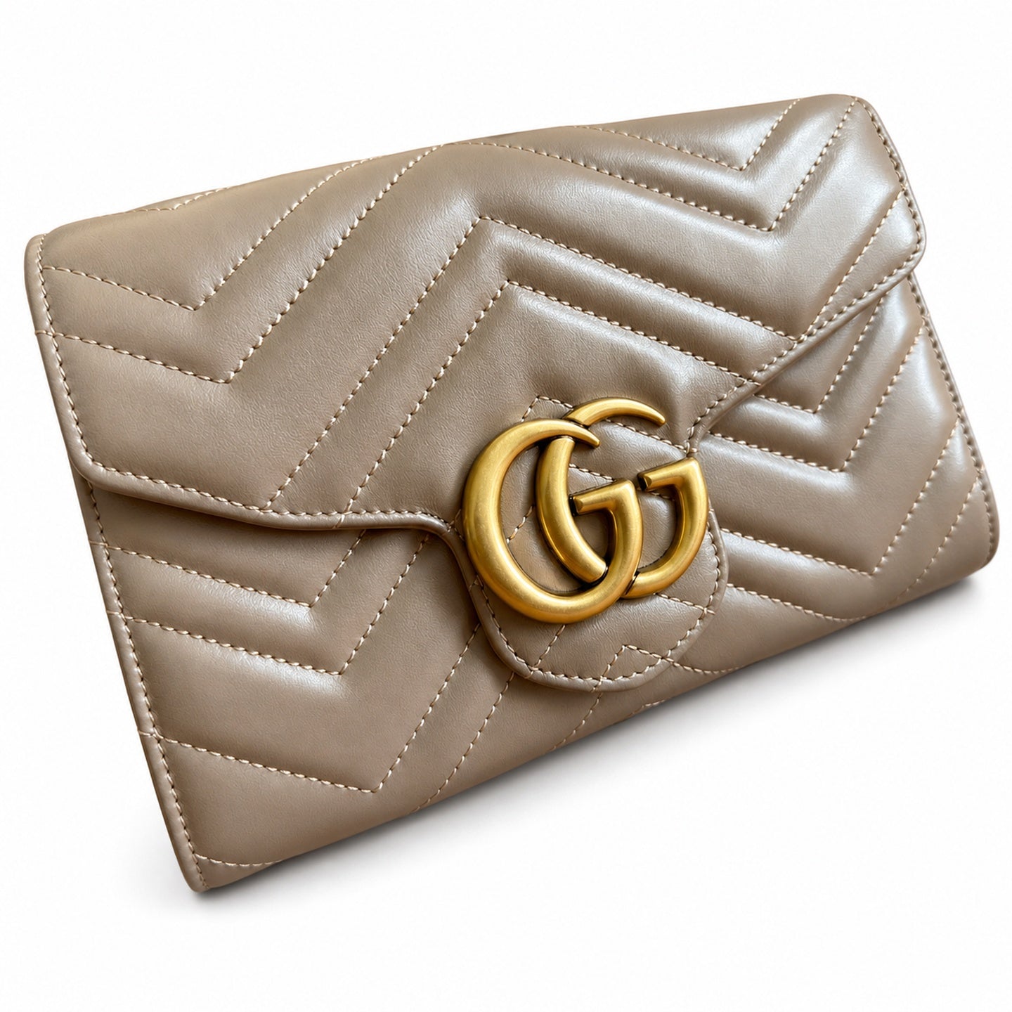 Gucci GG Marmont Mini Quilted Matelasse Leather Beige Handbag