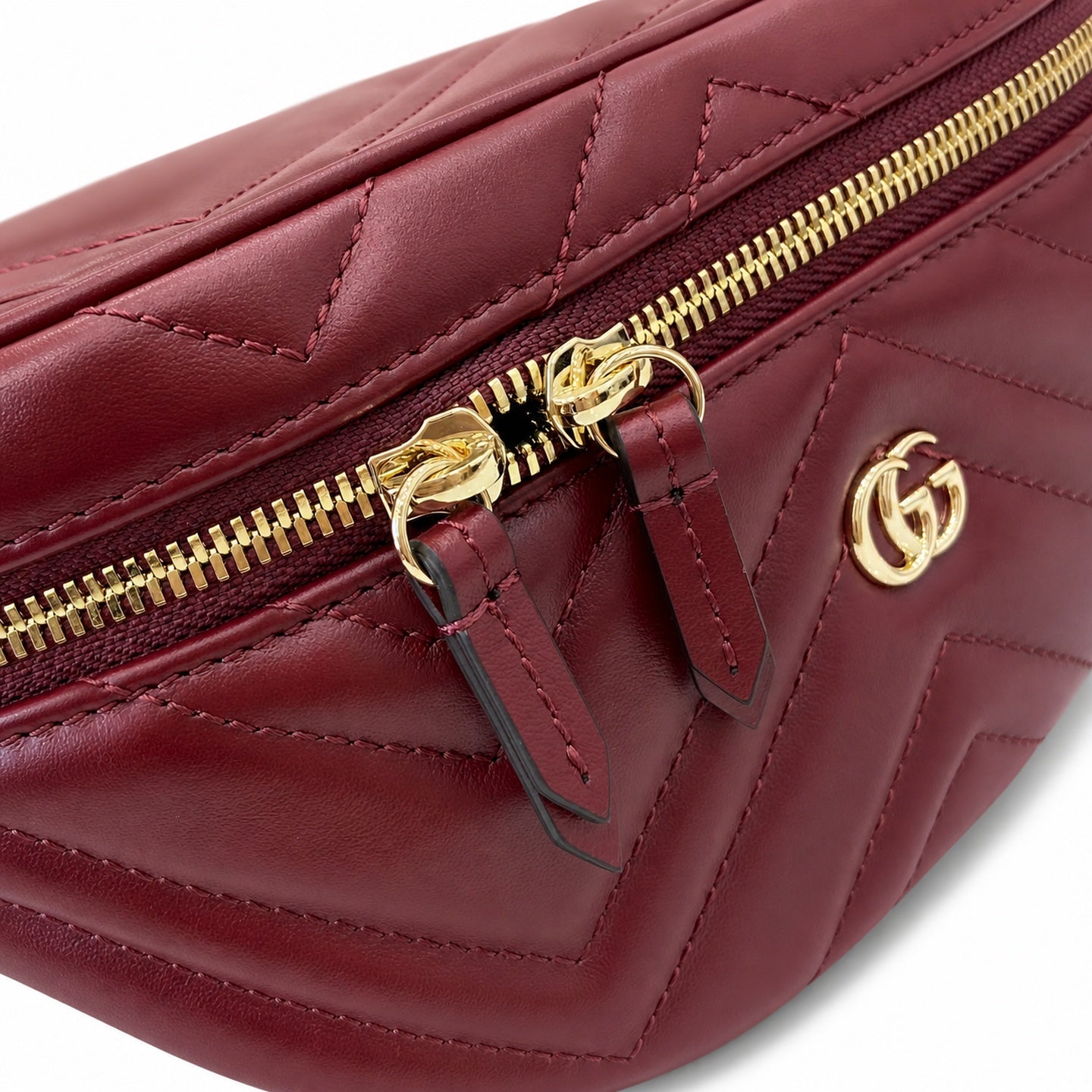 Gucci GG Marmont Quilted Leather Red Gold Bag
