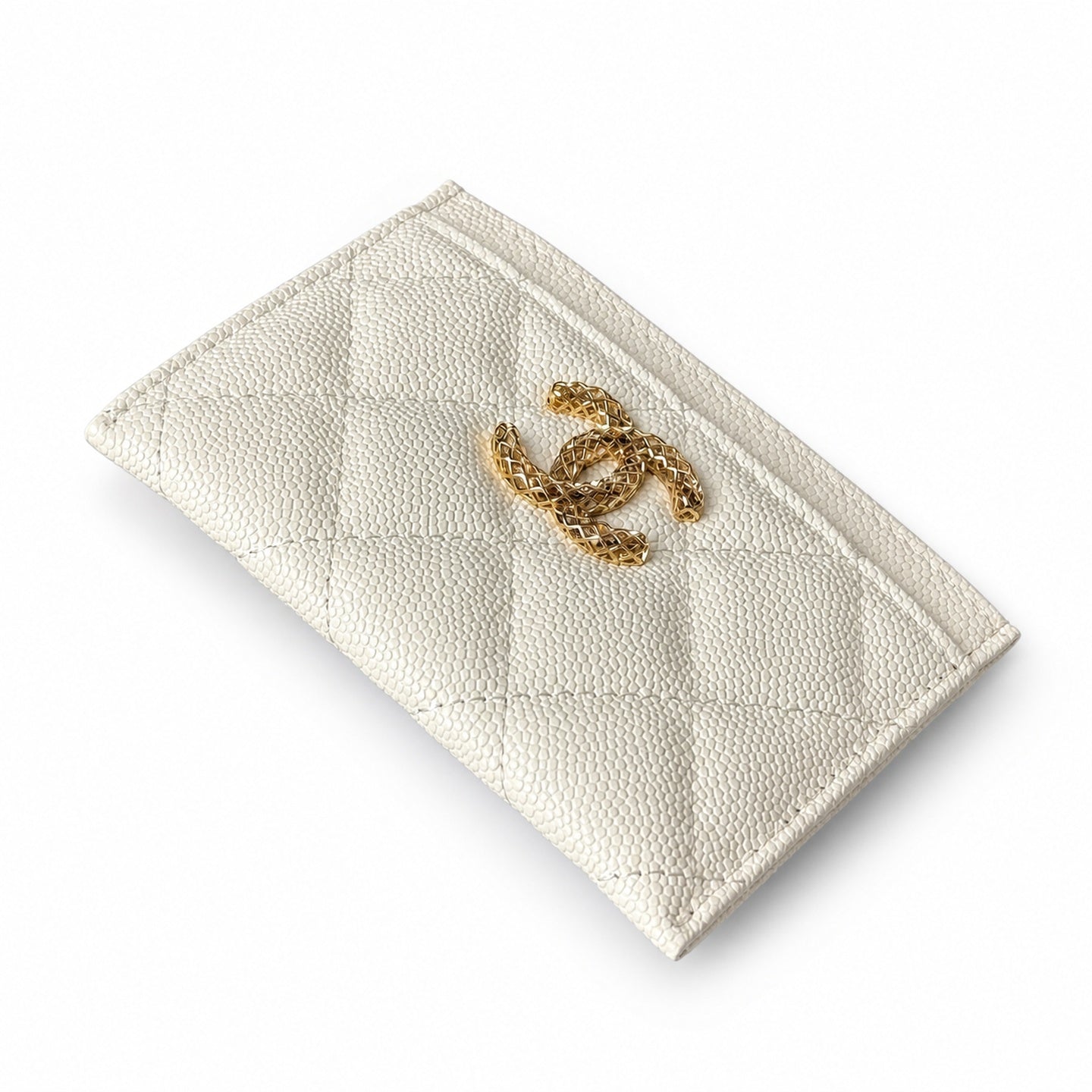 Chanel Black White Green Pink Card Holder