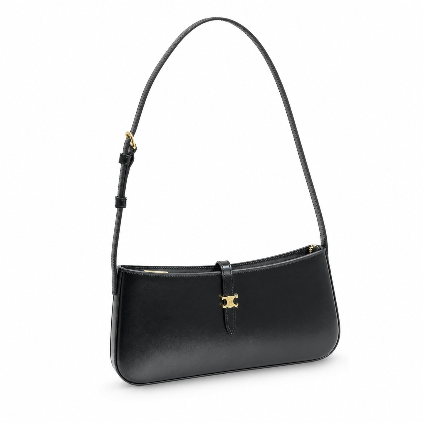 Celine Leather Black Gold Bag