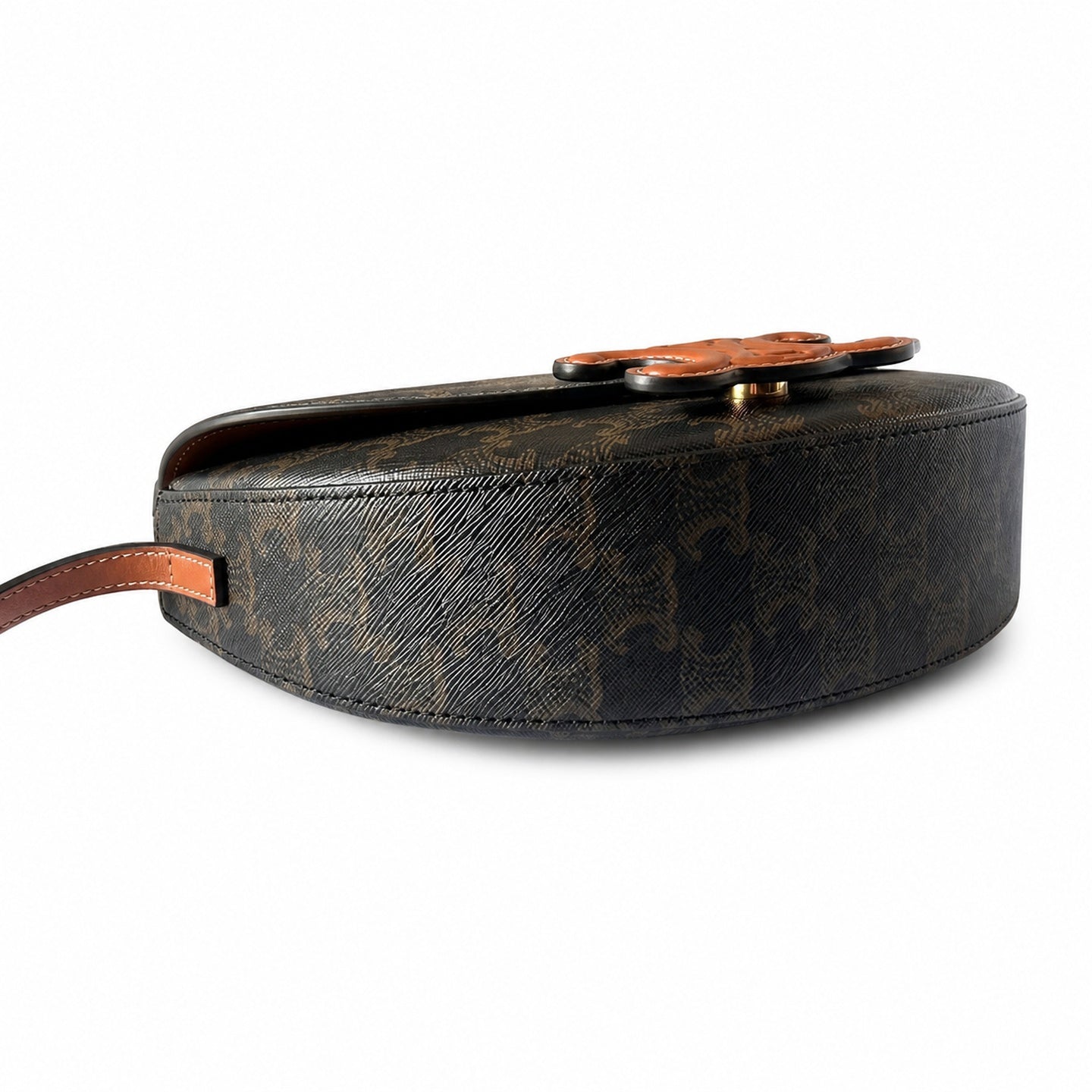 Celine Triomphe Leather Blue Gold Bag