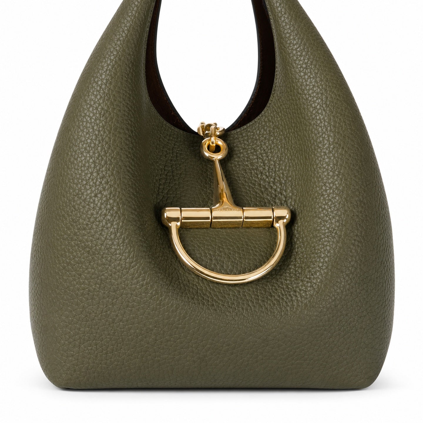 Gucci Leather Brown Green Gold Bag