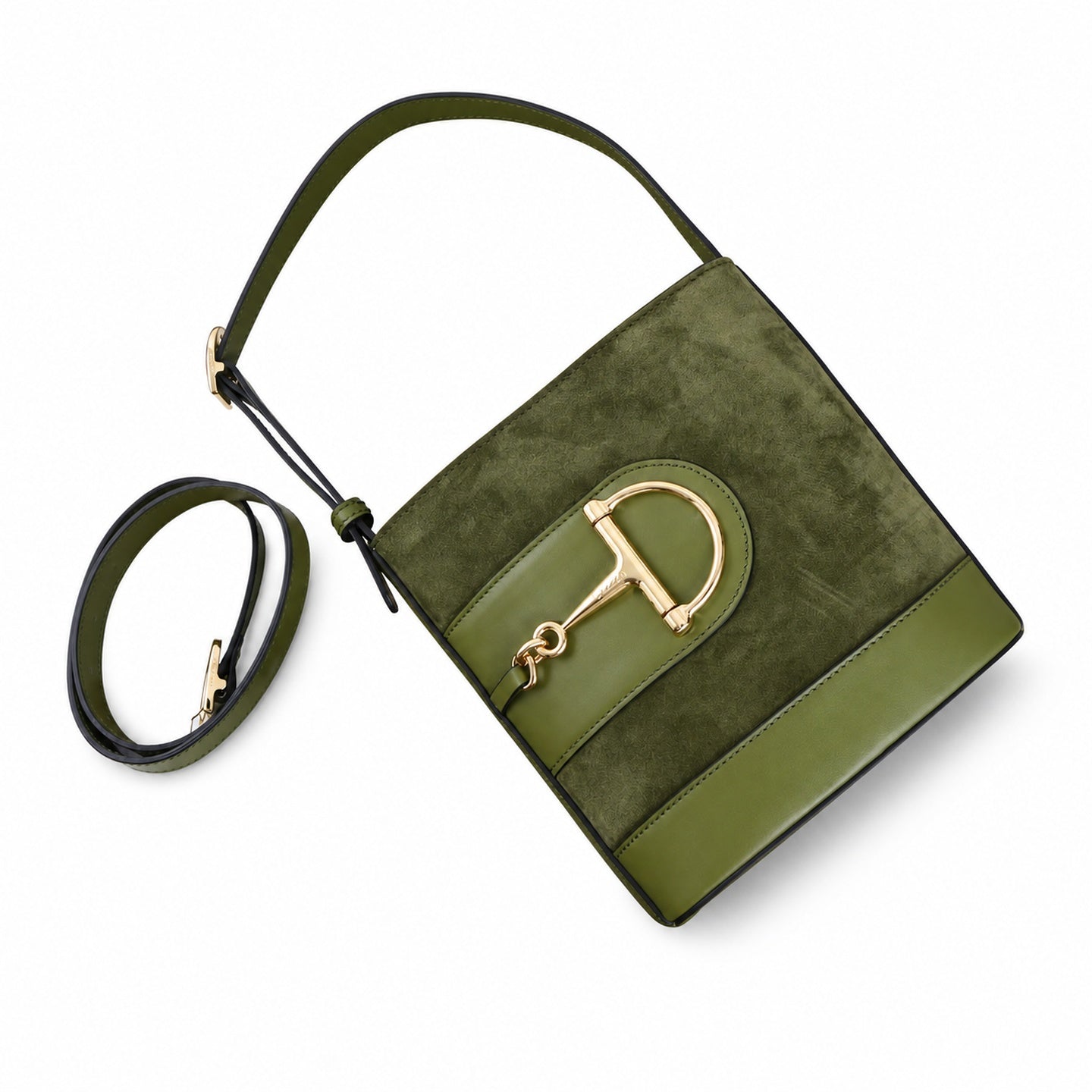 Gucci 73 Leather Green Bucket Bag