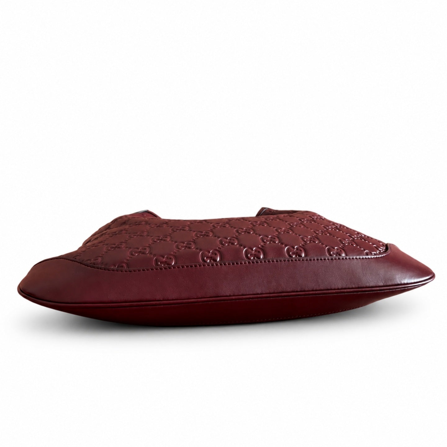 Gucci Suede Leather Brown Gold Burgundy Bag