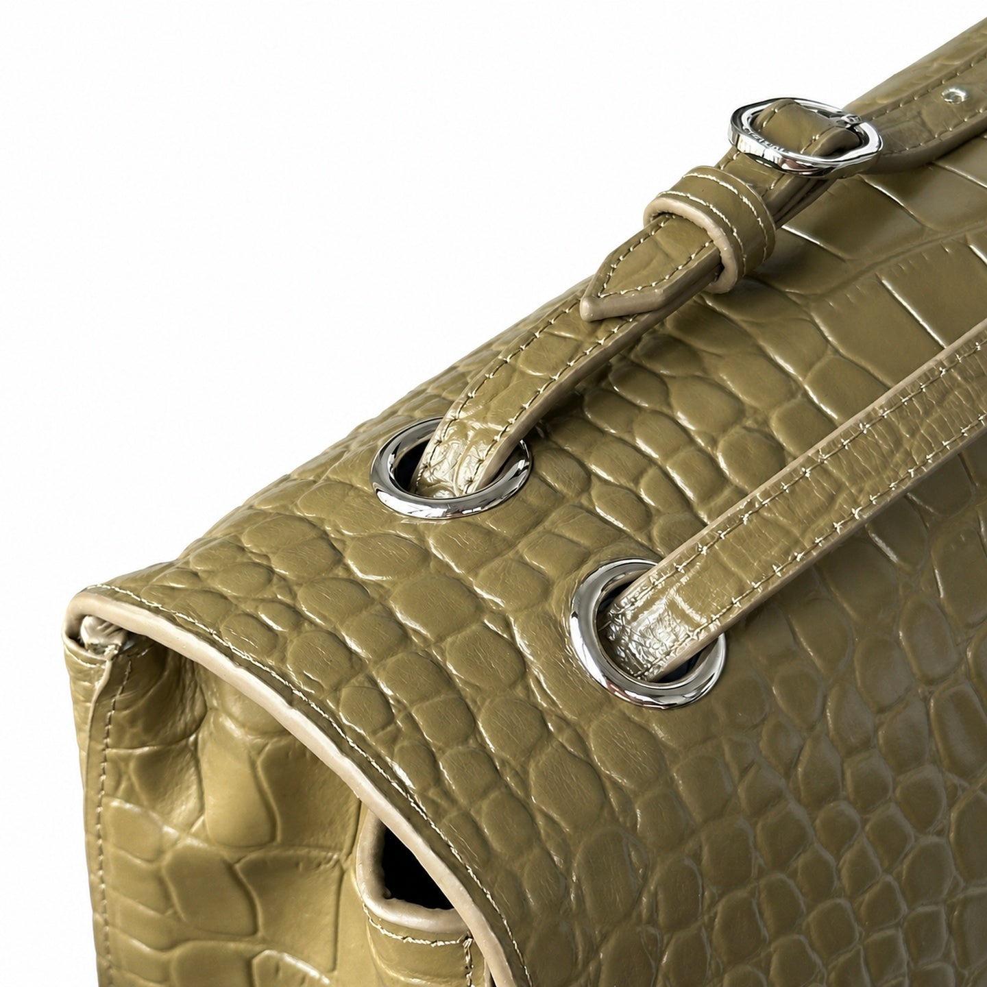 Chanel Croc-Embossed Leather Gold Bag