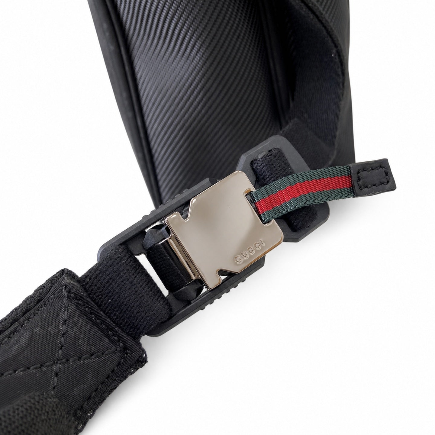 Gucci Nylon Black Red Green Bag