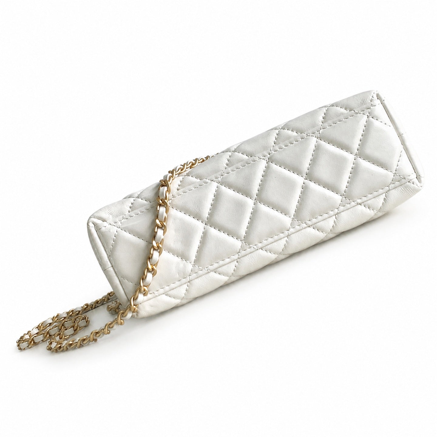 Chanel Kelly Leather White Gold Chain Bag