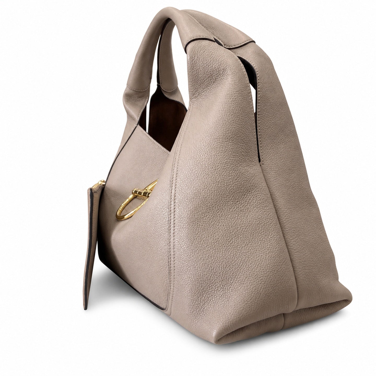 Gucci Leather Gray Brown Pink Gold Shoulder Bag