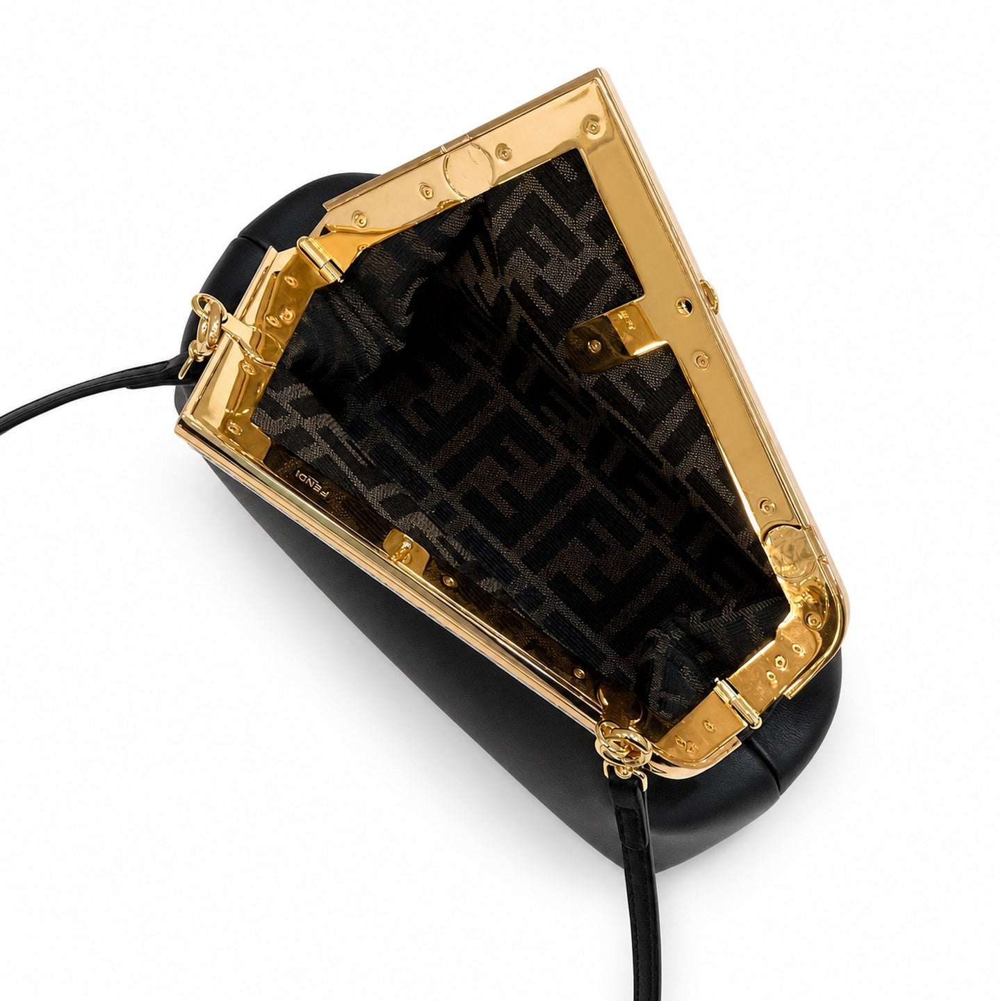 Fendi First Snakeskin Leather Black Bag