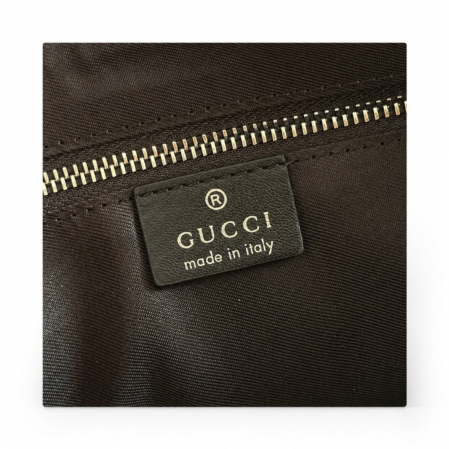Gucci Nylon Leather Black Red Green Silver Handbag