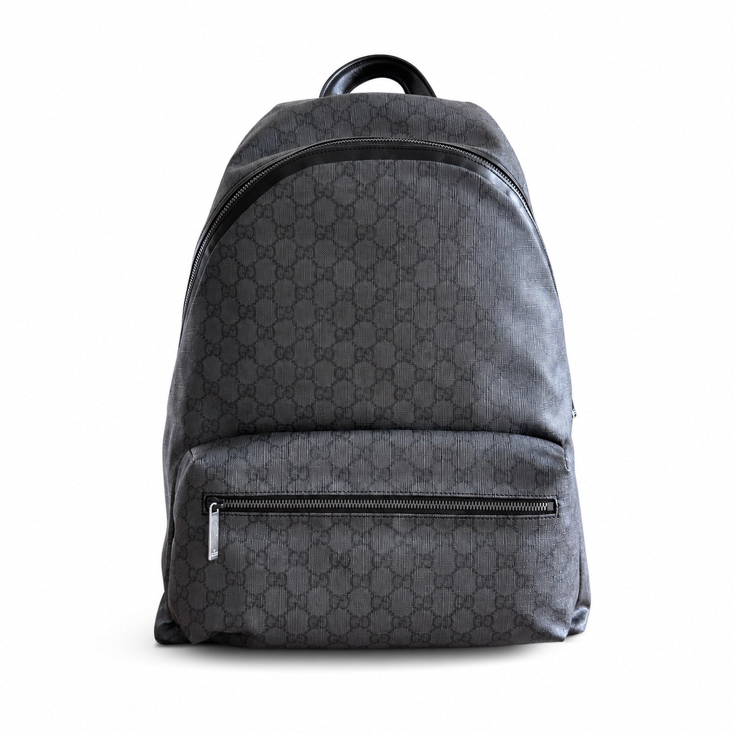 Gucci Quilted Canvas Leather Black Silver Bag