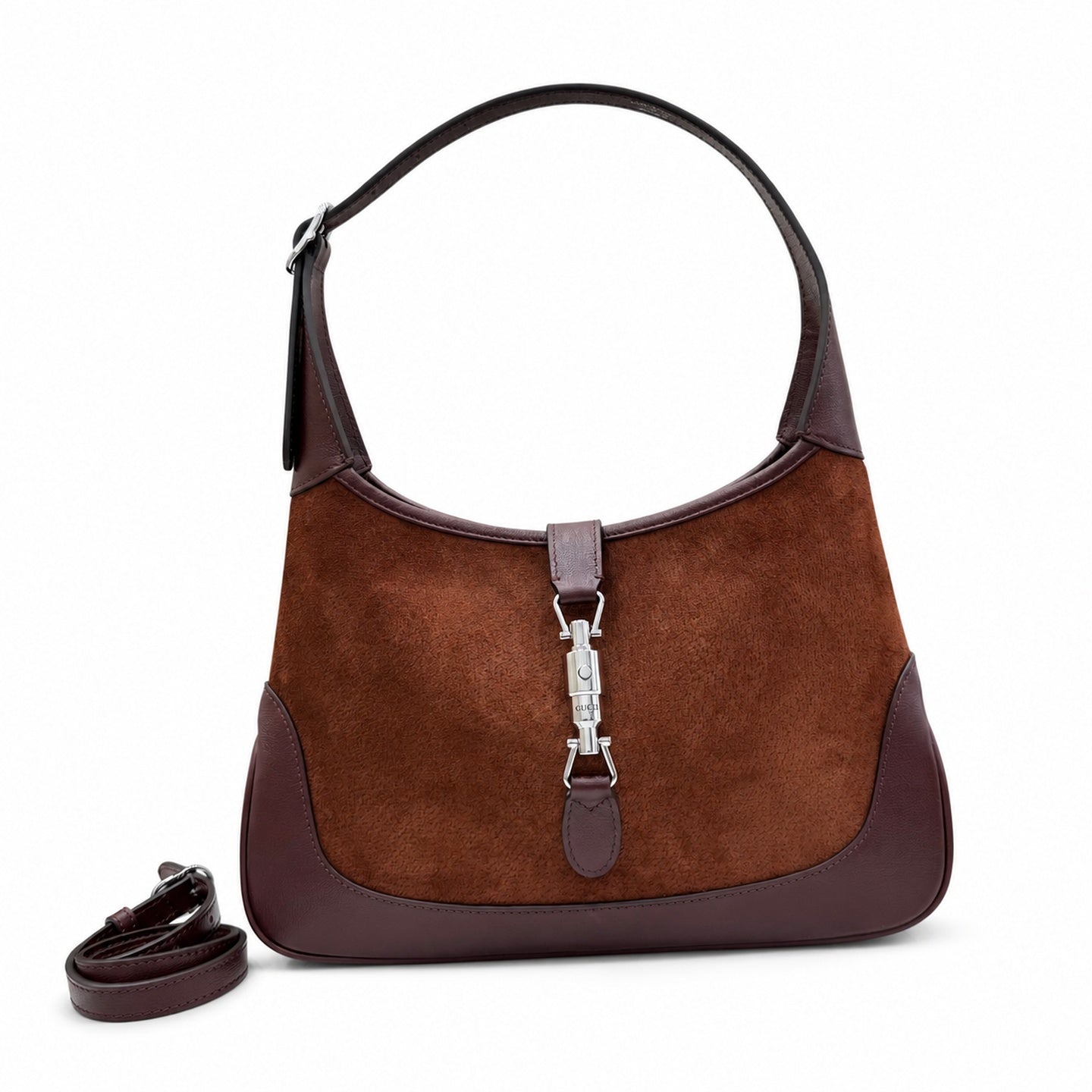 Gucci Leather Brown Silver Bag